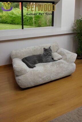 petwood Yıkanabilir Ultra Yumuşak Lüks Kedi Köpek Koltuğu Lüks Peluş Kedi Köp...
