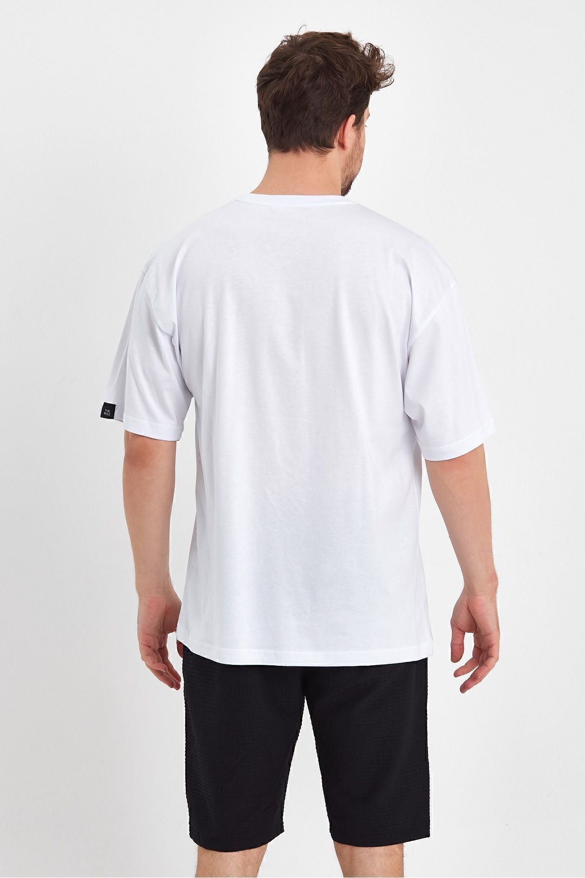 THE RULE-Ανδρικό λευκό μπλουζάκι Oversize Crew Neck 100% βαμβακερό πακέτο 2 6