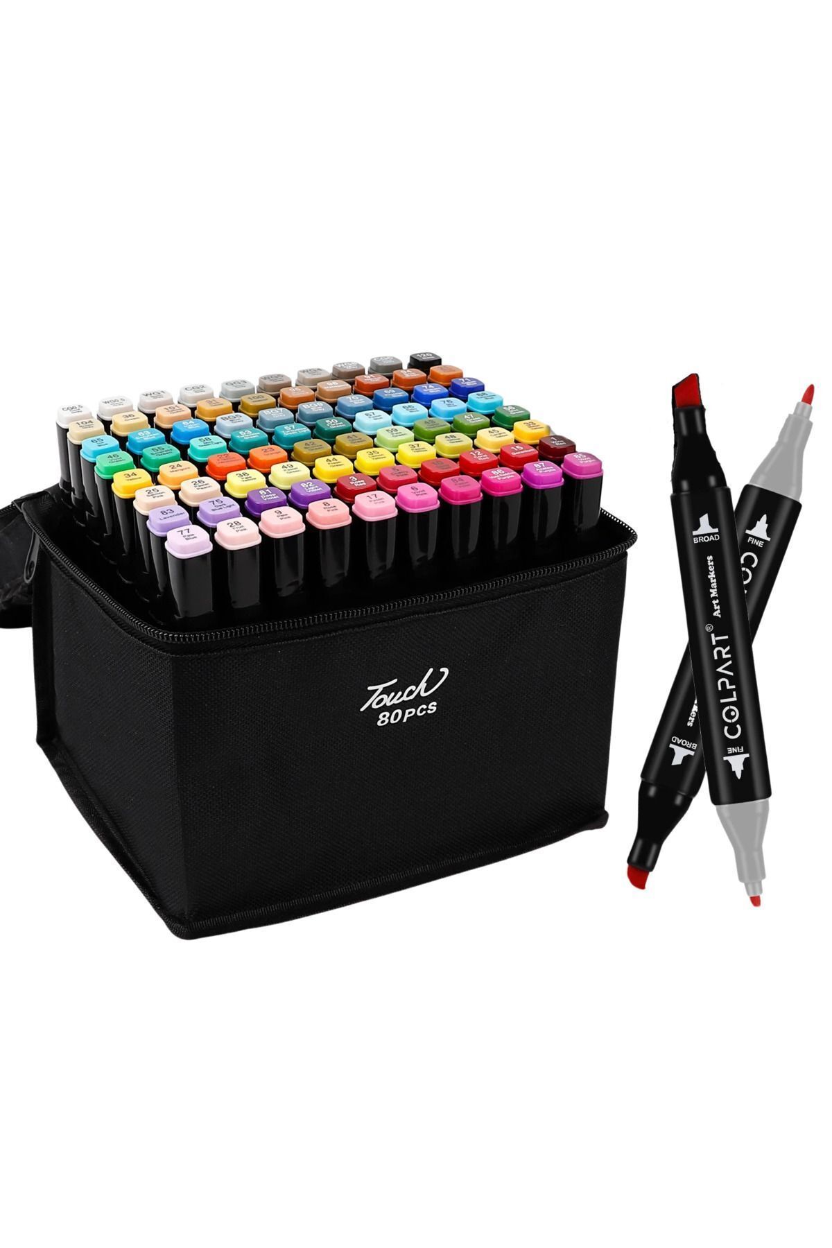 BEYZANA 80 Adet Çift Taraflı Marker Kalem Seti Çantalı (STANTLI)