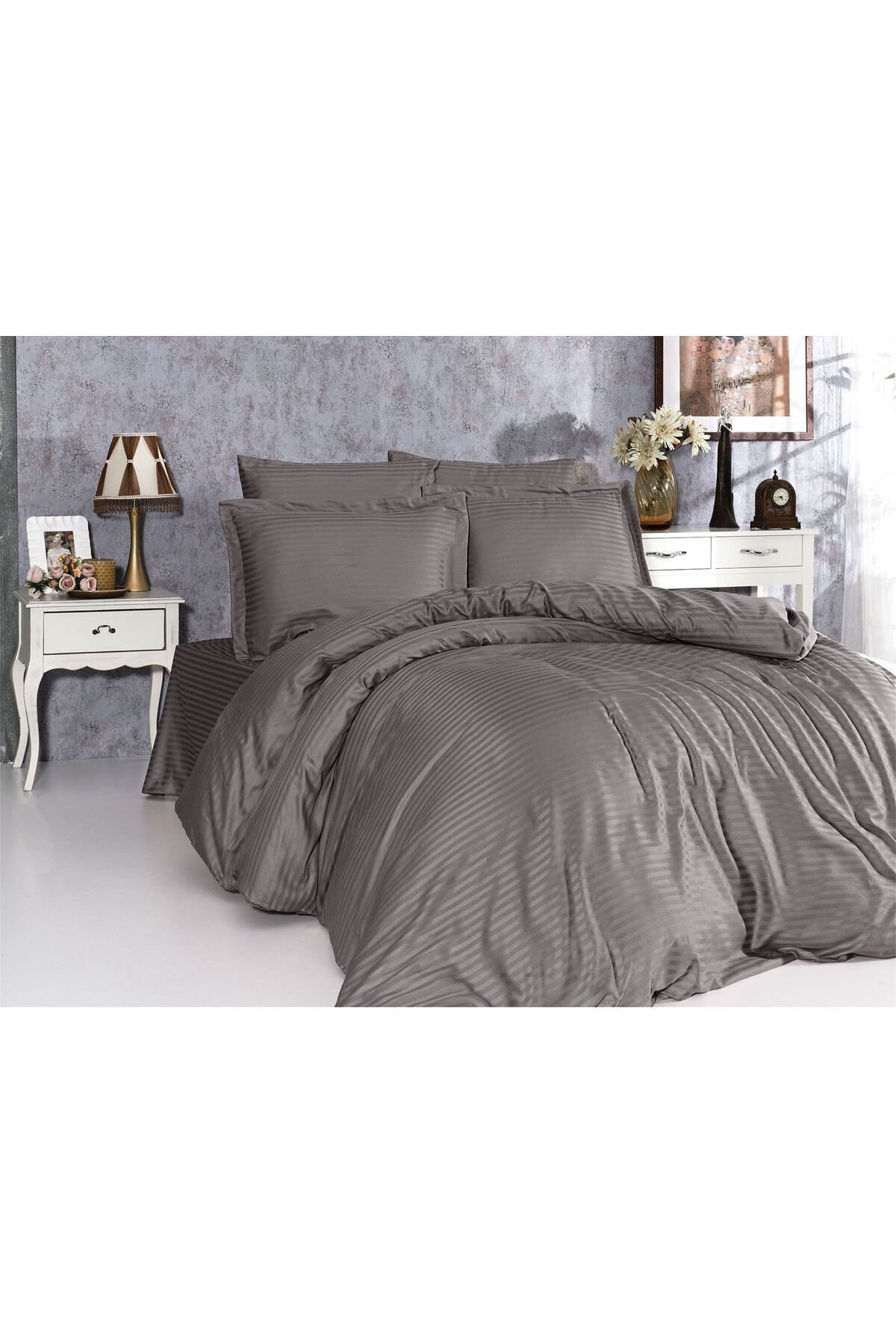 MİCRO SATIN DUVET COVER SET (* * * WITH ELASTIC BOTTOM SHEET - * * * WITH PILLOWCASES COVER)