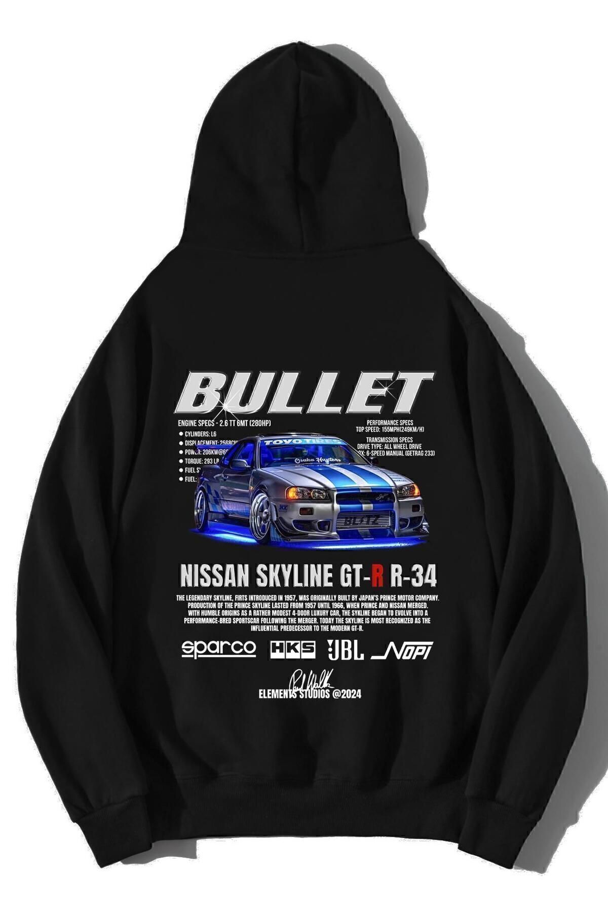 BRZ COLLECTION Unisex Oversize Nissan Skyline GT R R 34 Bullet Hoodie Fiyat Yorumlar Trendyol