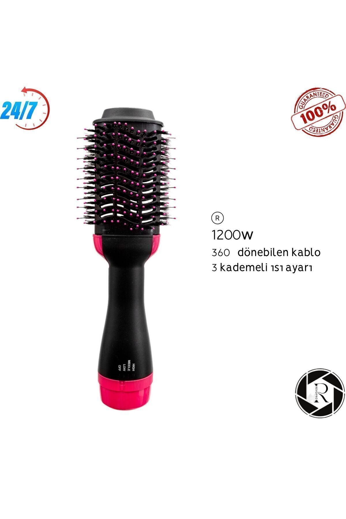 REVOPRO Saç Düzleştirici Şekillendirici Fön Fırçası Tarak