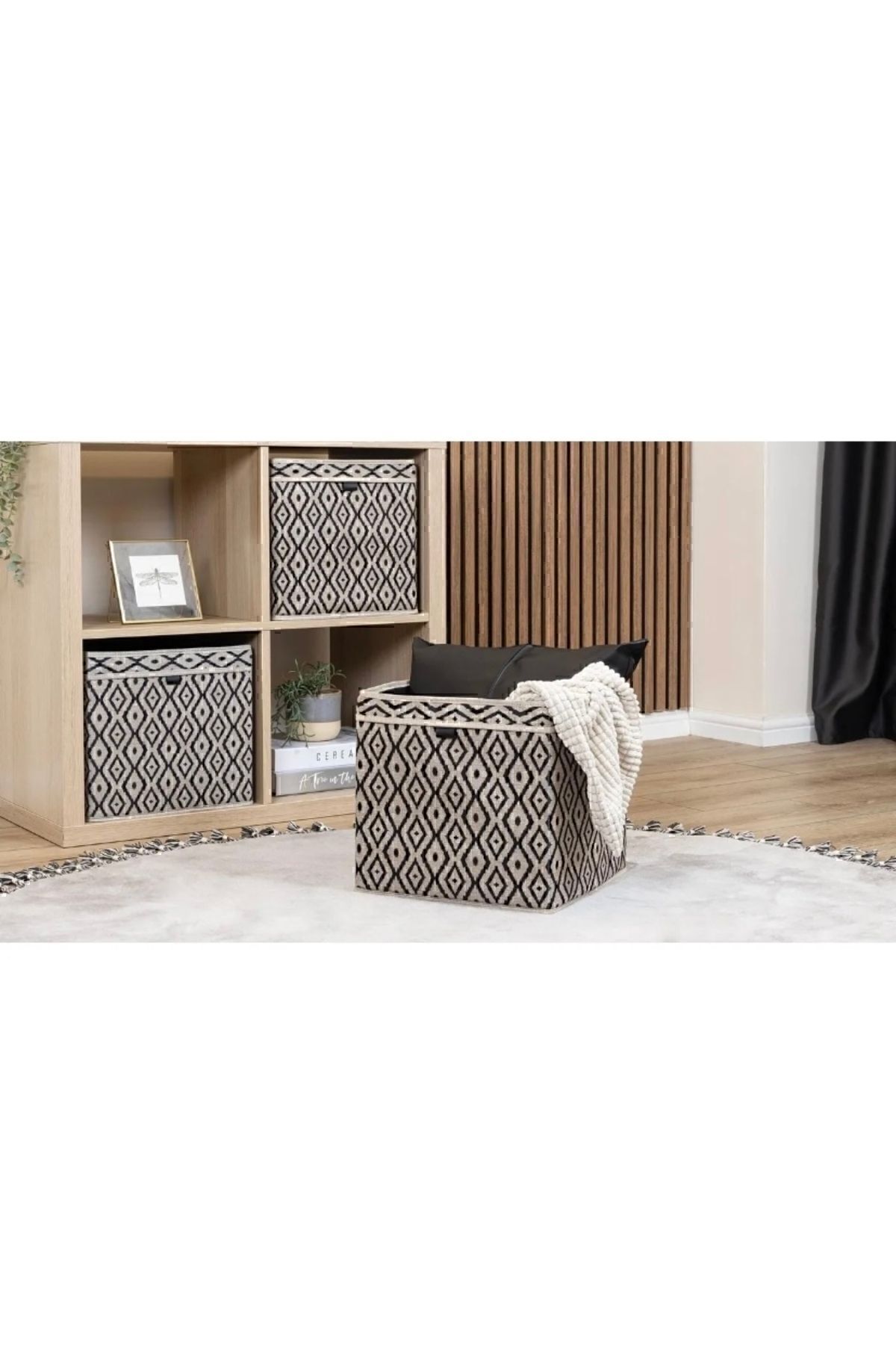 SEZA HOME-منظم أرفف Bohe - صندوق وسلة متوافقة مربعة 30x30x30 2