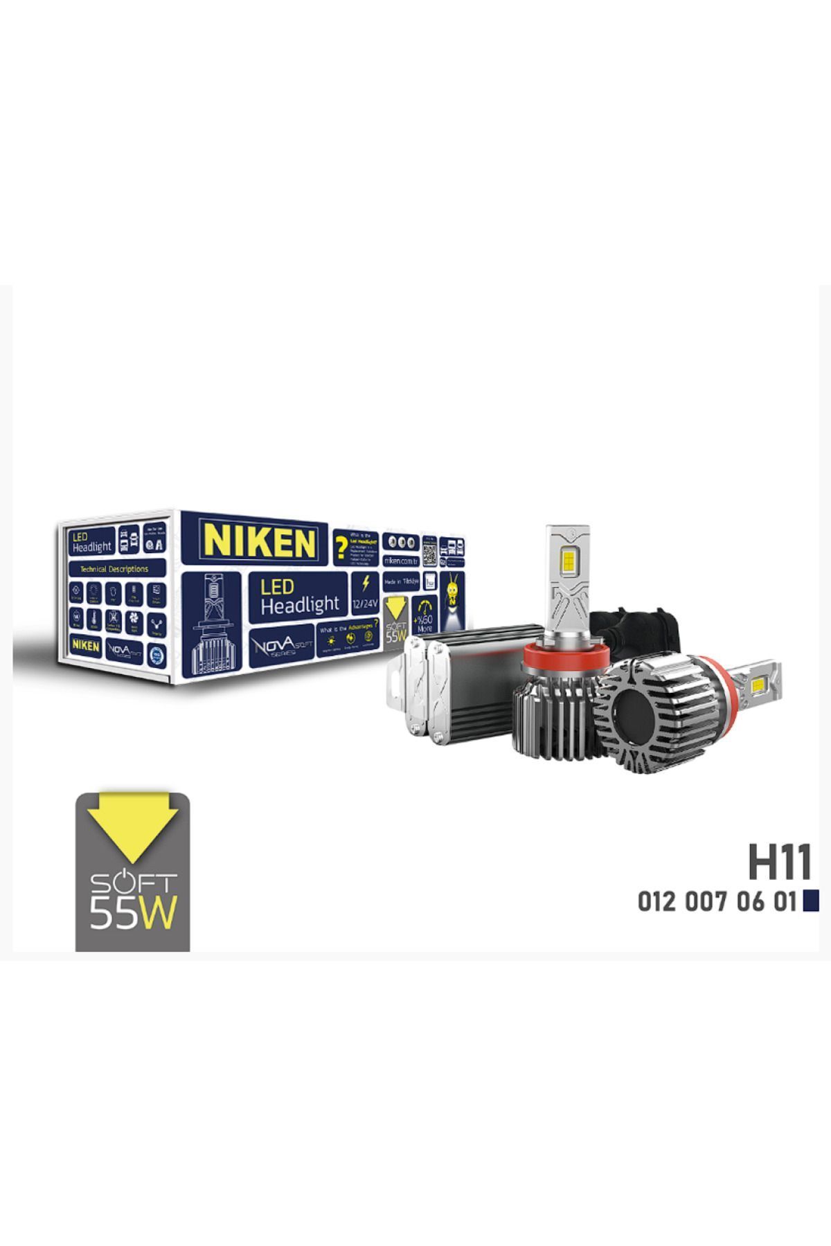 ◆ニチベイ◆ウッドブラインド◆W1220×H920◆O-2506BL7◆ Niken Nova Soft 20.000 Lümen 55w H1/h3/h4/h7/h11/9005/9006