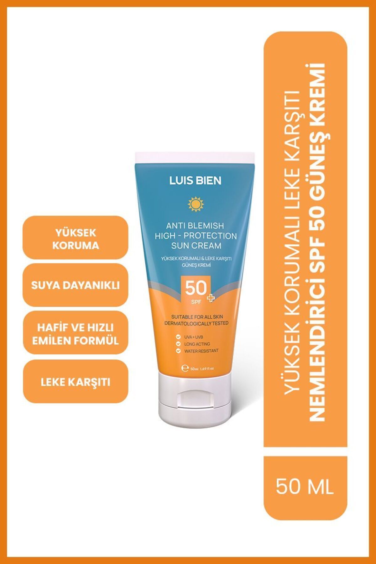 کرم ضد آفتاب صورت ANTI SPF 50+ | حفاظت بالا و مرطوب کننده برای همه انواع پوست 2 ست Luis Bien