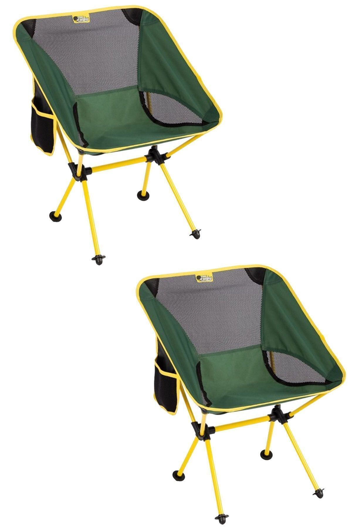 Funky Chairs 2 Adet Pratik Cepli / Çantalı Kamp Sandalyesi  Yeşil