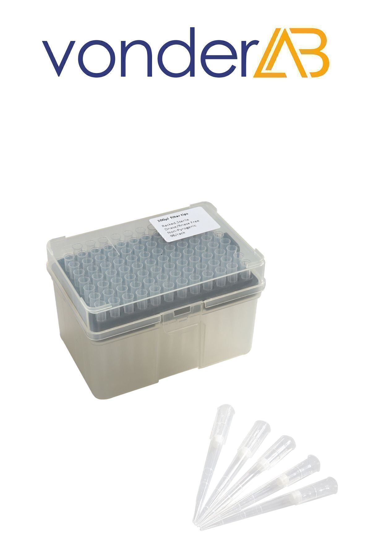 VonderLAB PİPET UCU, FİLTRELİ, 200 UL, 96LI RACK, STERIL