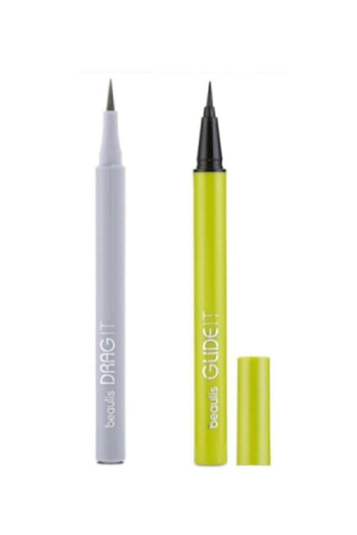 beaulis-Drag It Inkpen Felt Tip Eyeliner + Glide It Brush Tip Eyeliner 100 Black 1