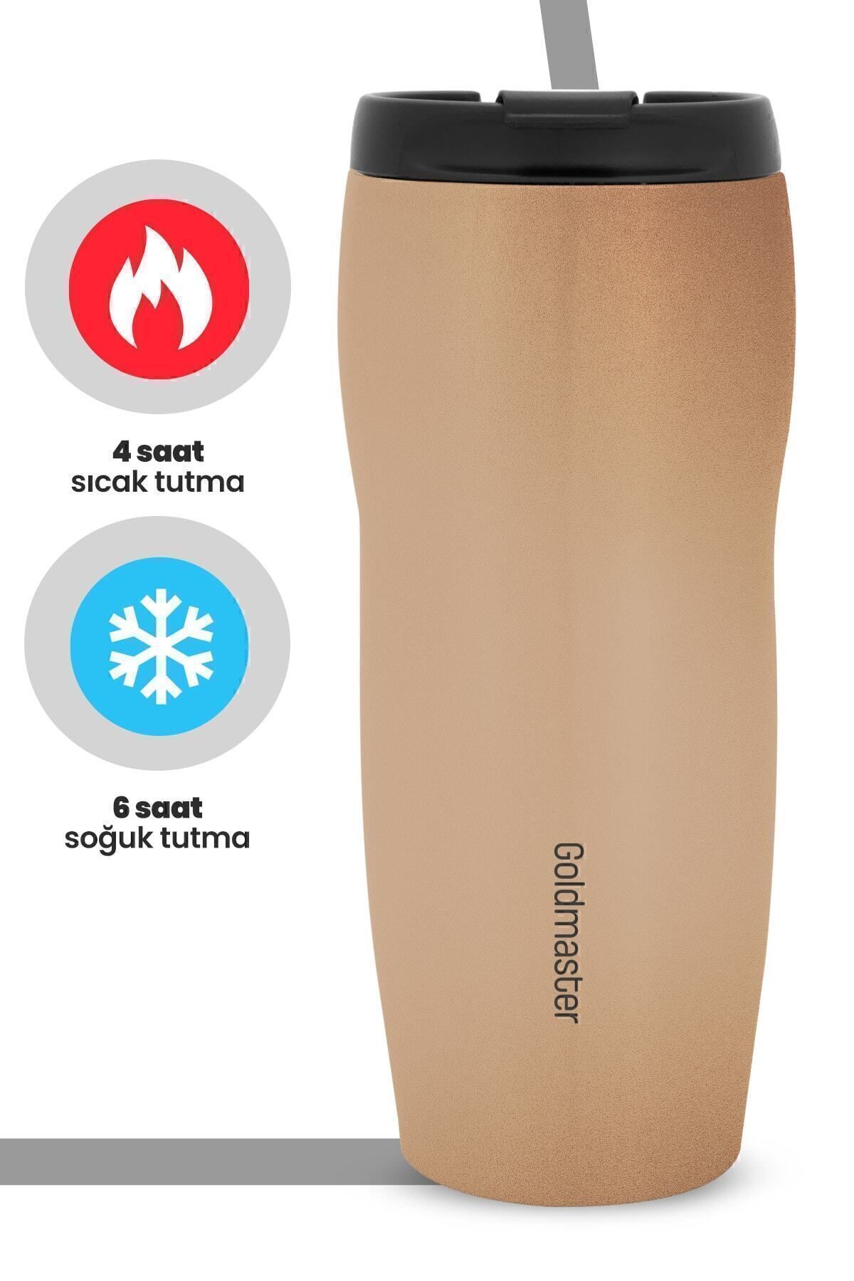 GOLDMASTER-Flex Gold Stainless Steel Thermos with 4 Hours Keeping Warm and 6 Hours Cold Feature and Leak-Proof Lid 2