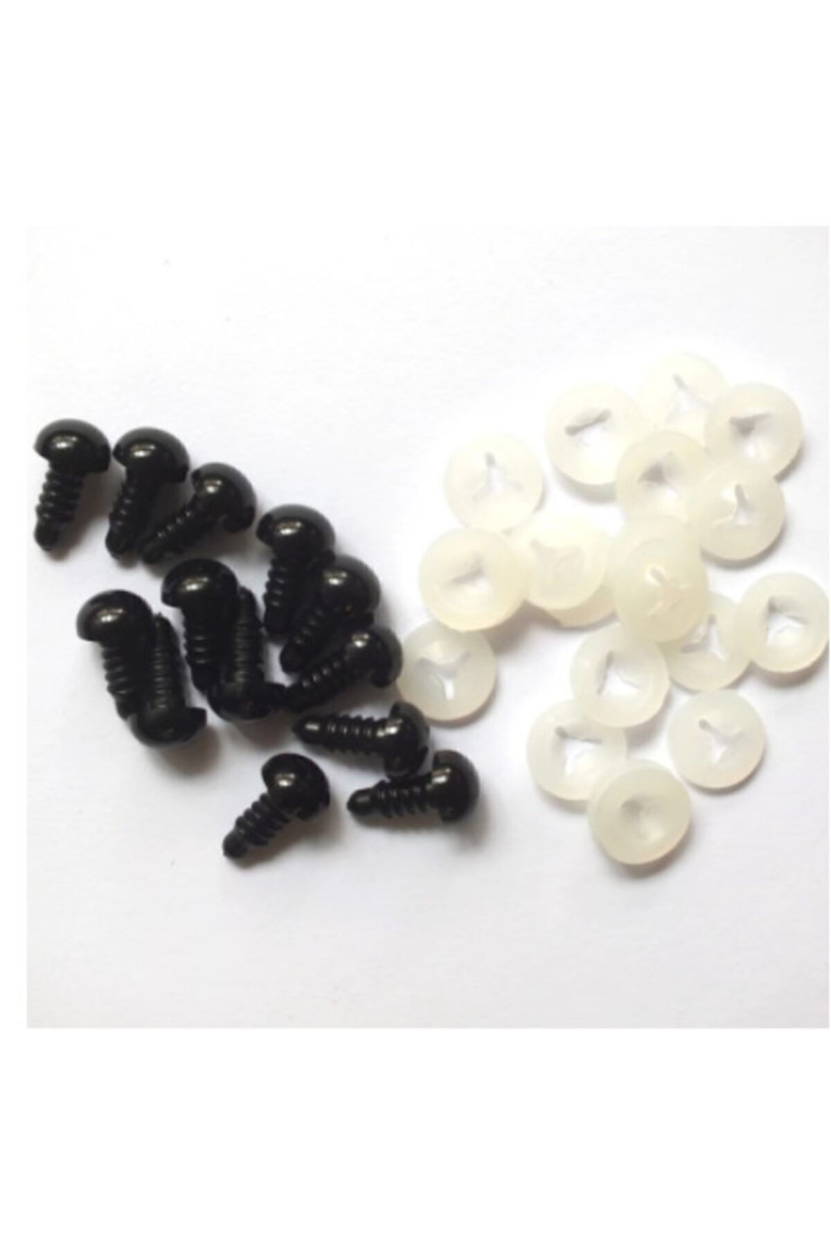 TıkTık AL Amigurumi Vidalı Göz 6 Mm - Siyah (20 Adet-10 Çift) Güvenlik Sertifikalı