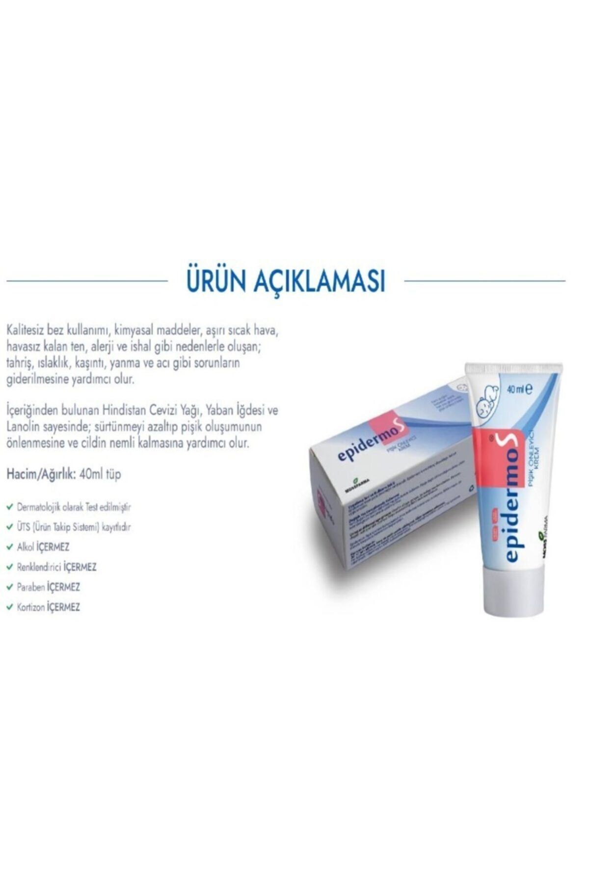 Epidermos Pişik Önleyici Krem 40 Ml fotoğrafı 3 (önizleme)