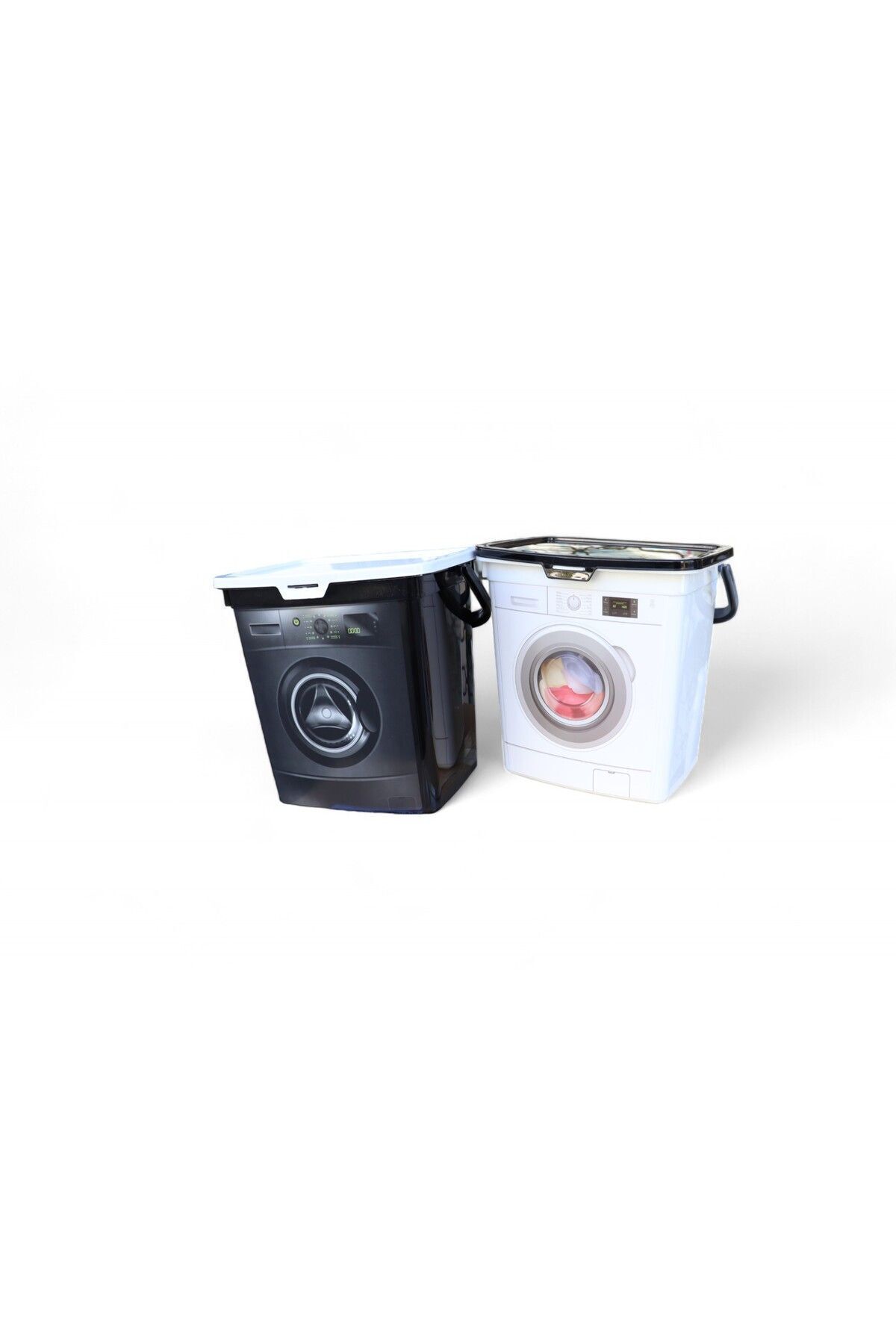 FERAH PLASTİK-12 Liter Decorative Detergent Box - 6 6l Machine Shaped, Set of 2 2