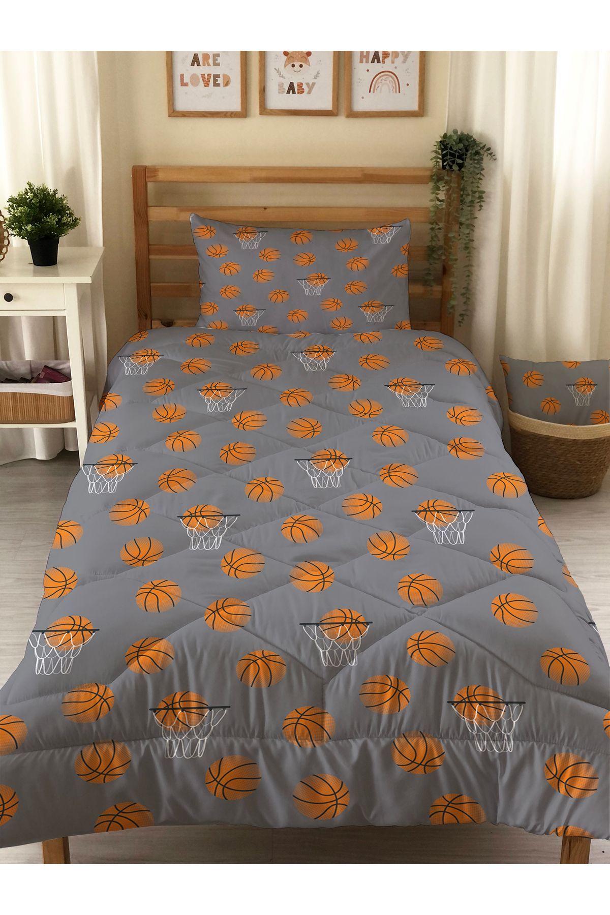 Evmila-Single Quilted Quilt - Double Sided Patterned Sleeping Set Without Lump 2