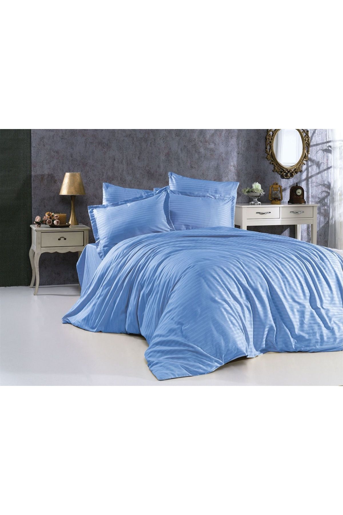 MİCRO SATIN DUVET COVER SET (* * * WITH ELASTIC BOTTOM SHEET - * * * WITH PILLOWCASES COVER)