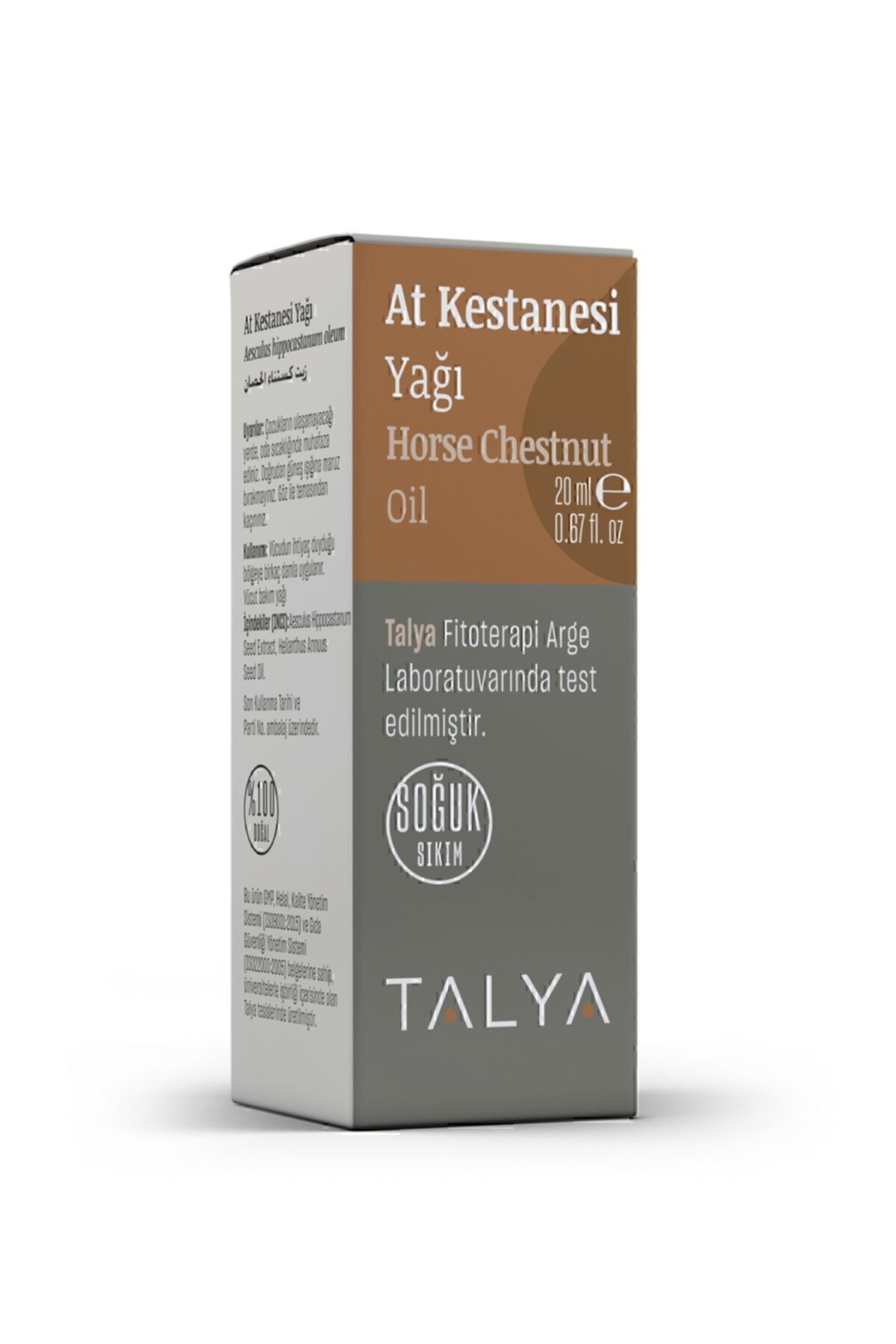 روغن شاه بلوط اسب پرس سرد 100% خالص و طبیعی 20 میلی لیتر Talya