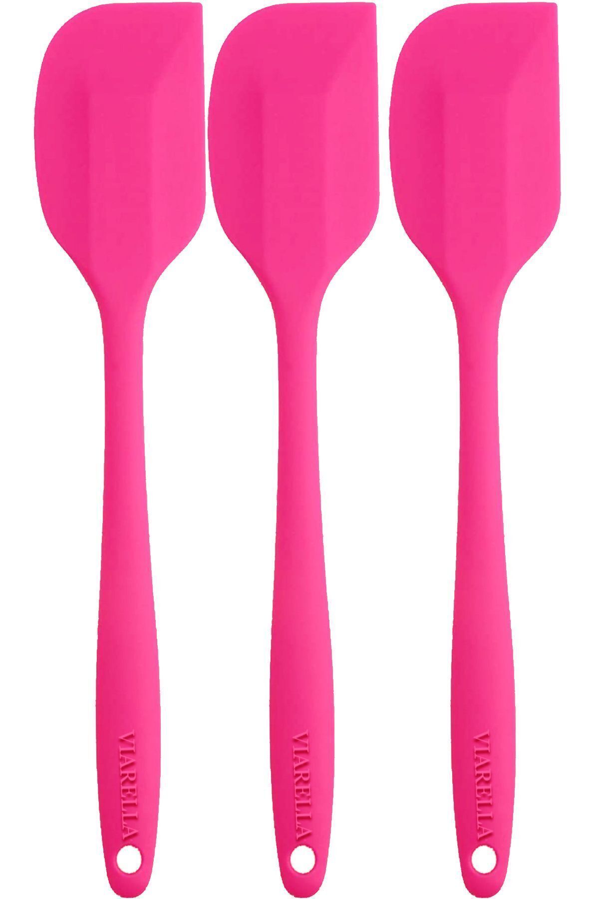 viarella-Silicone Spoon Spatula Set of 6 Fireproof Non-Stick Non-Scratch Fuchsia 3