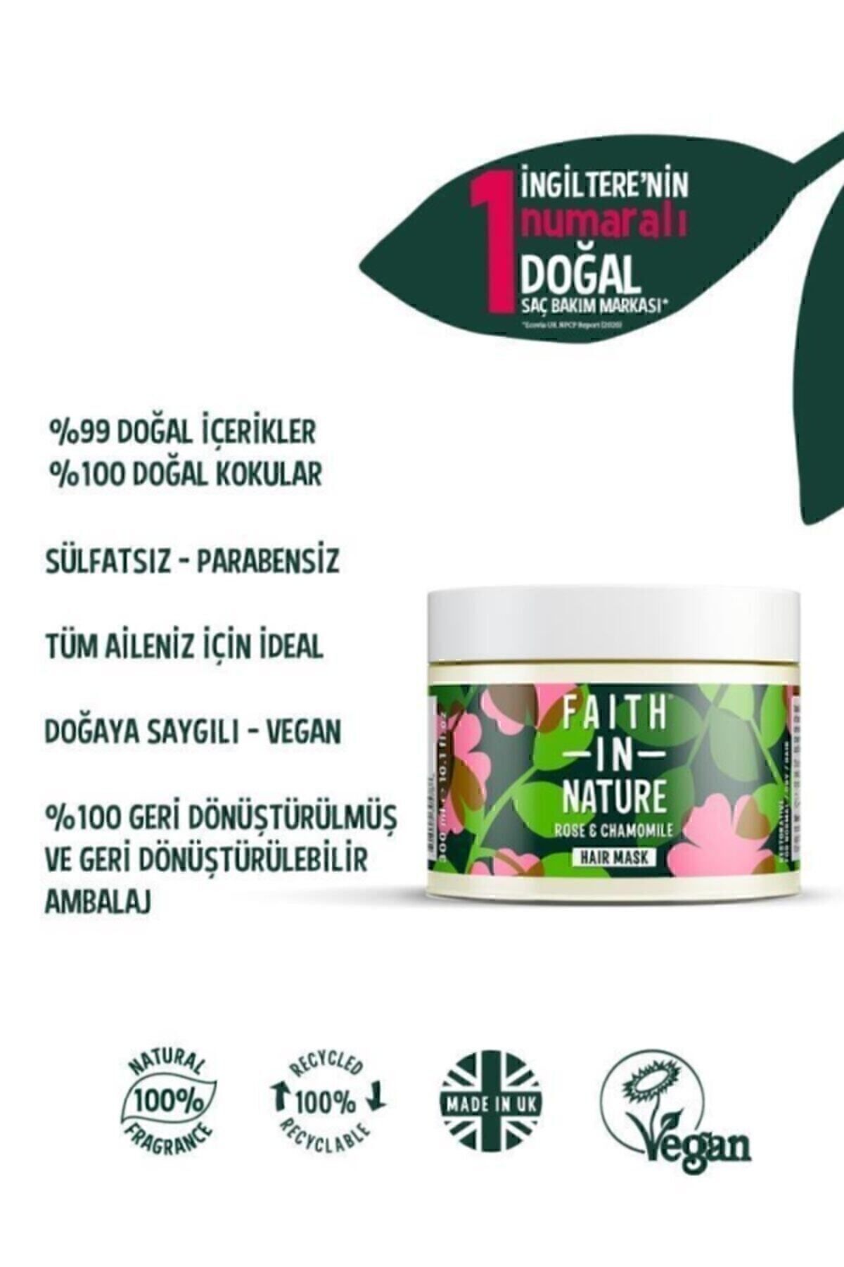 Gül ve Papatya Aromalı Normal ve Kuruya Dönük Saçlar için Saç Bakım Maskesi — FN.03.PER.003 — تصویر 2 از 4