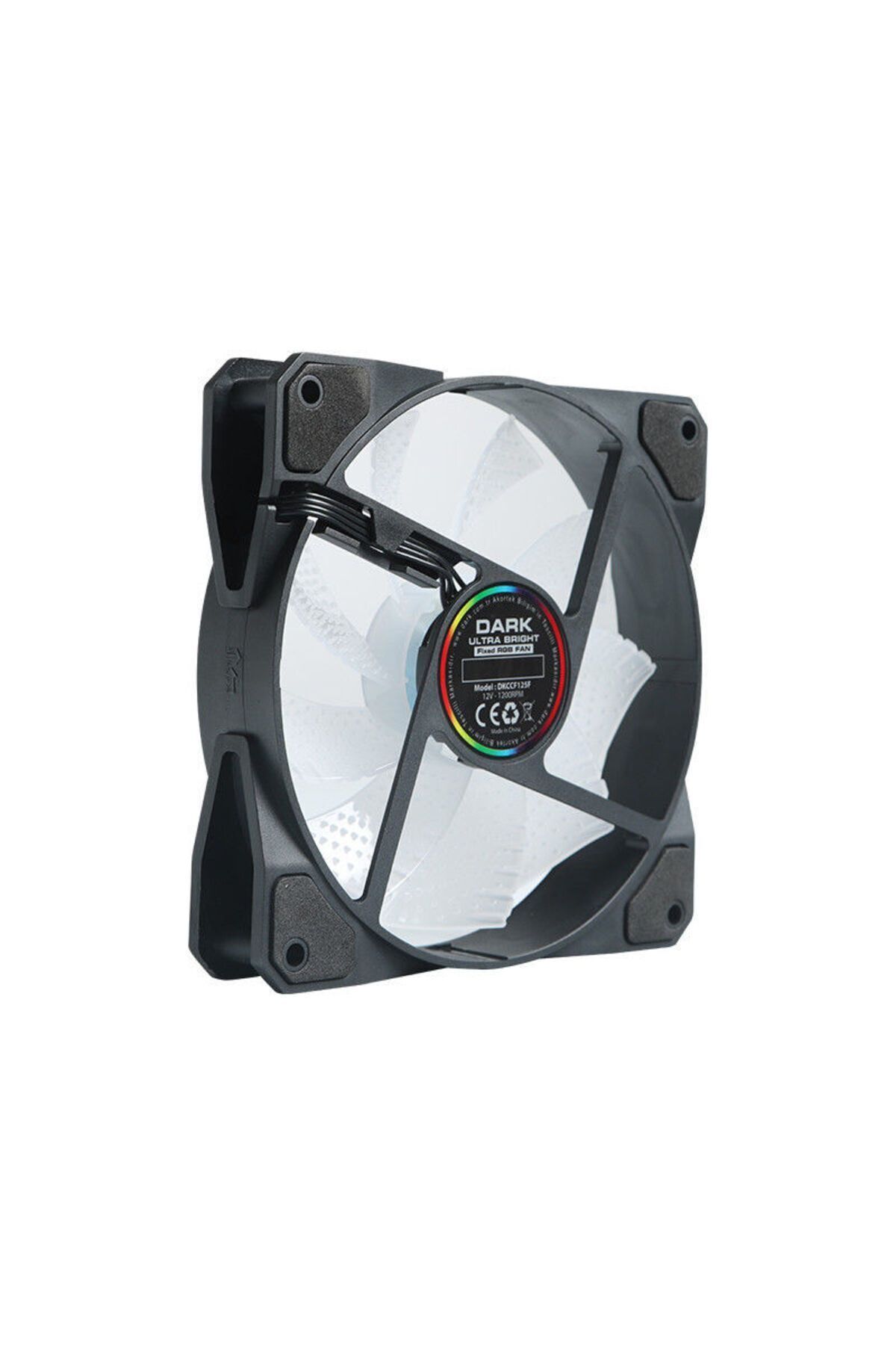 12cm FRGB LED, 4Pin Molex, 39 CFM, 1200 RPM, Güçlü Soğutma, Sessiz, Siyah Kasa Fanı DKCCF125F 2