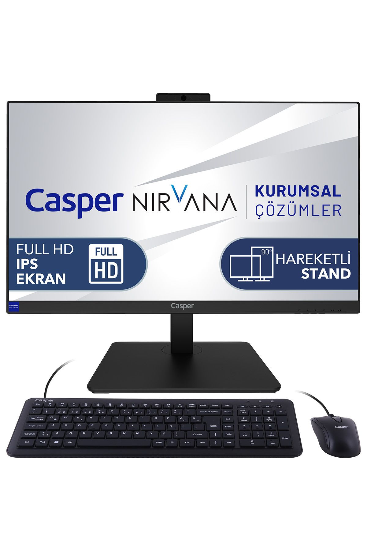 Nirvana A70.5700-BV00X-V-T RYZEN7-5700U 16GB RAM 500GB NVMe SSD Dos Dokunmatik Ekran All In One