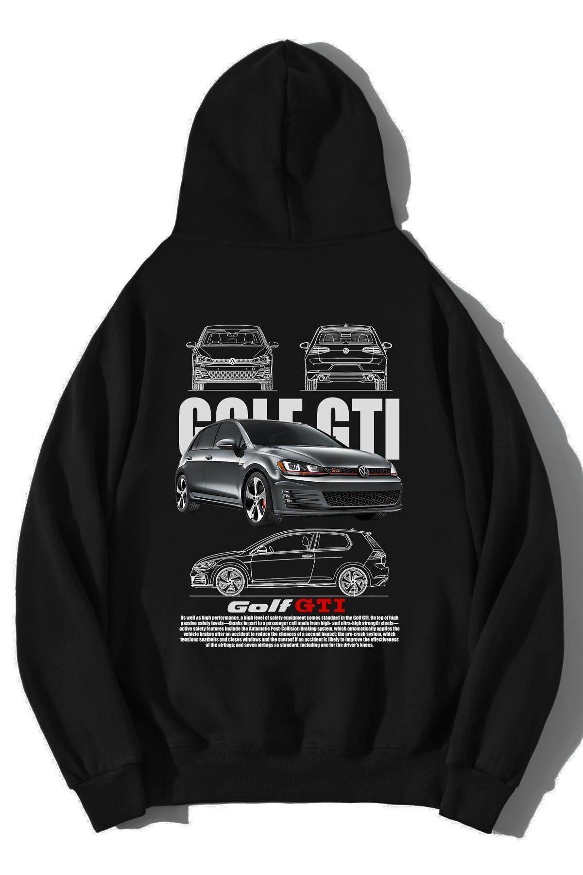 BRZ COLLECTION Unisex Oversize Volkswagen Golf GTI Hoodie - Fiyatı