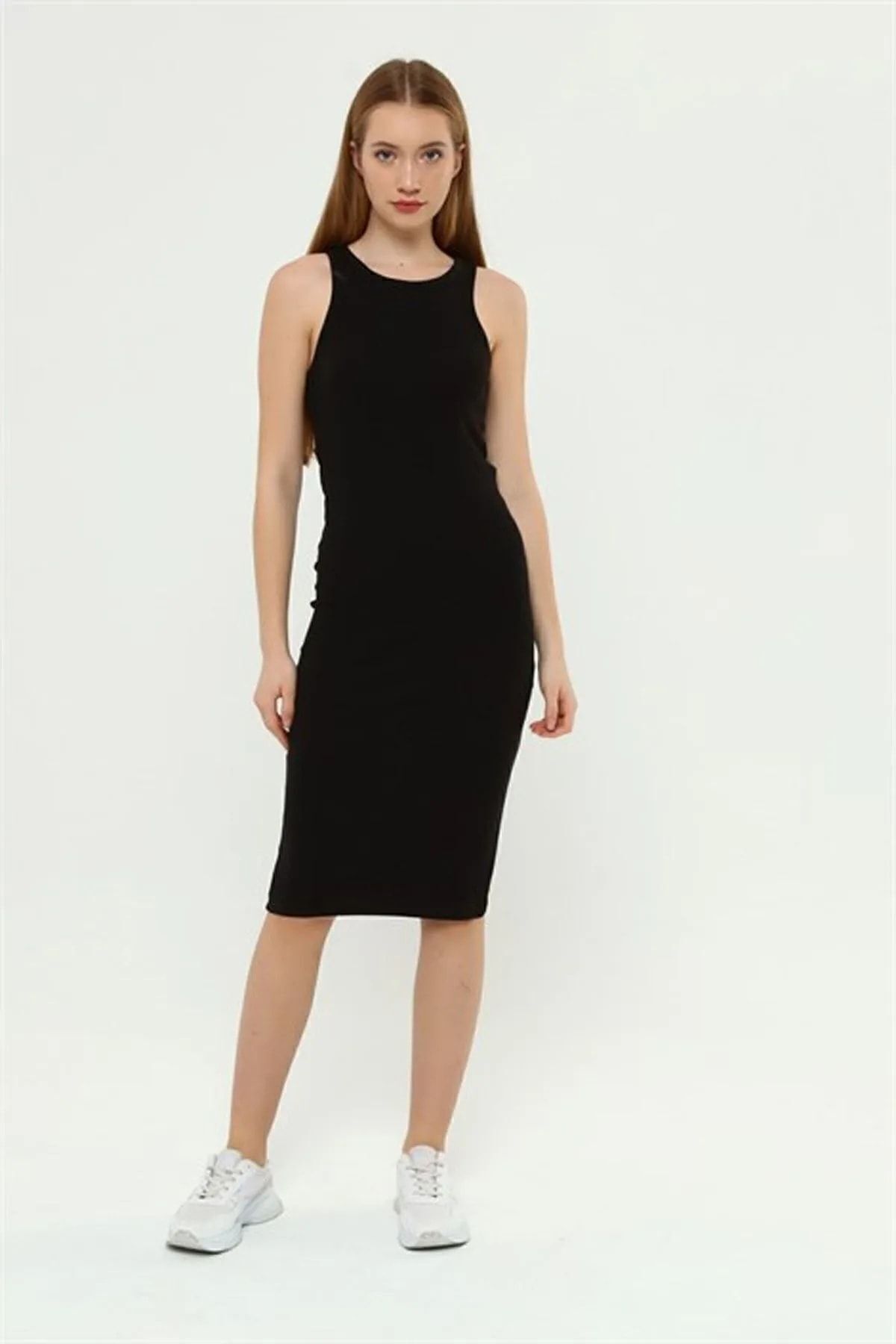 Black Midi Size Pencil Dress
