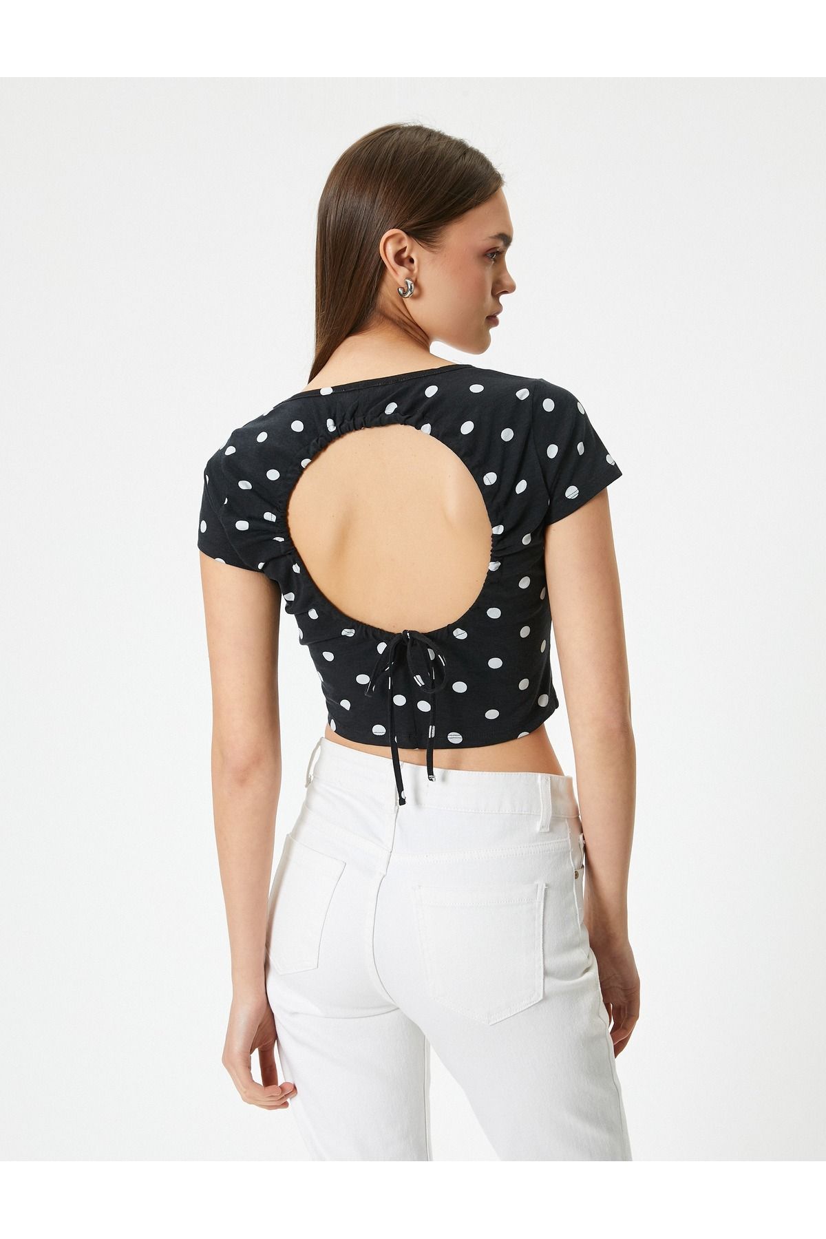 تیشرت زنانه مشکی کوتون | SS0000000035541 اورجینال - تصویر 4