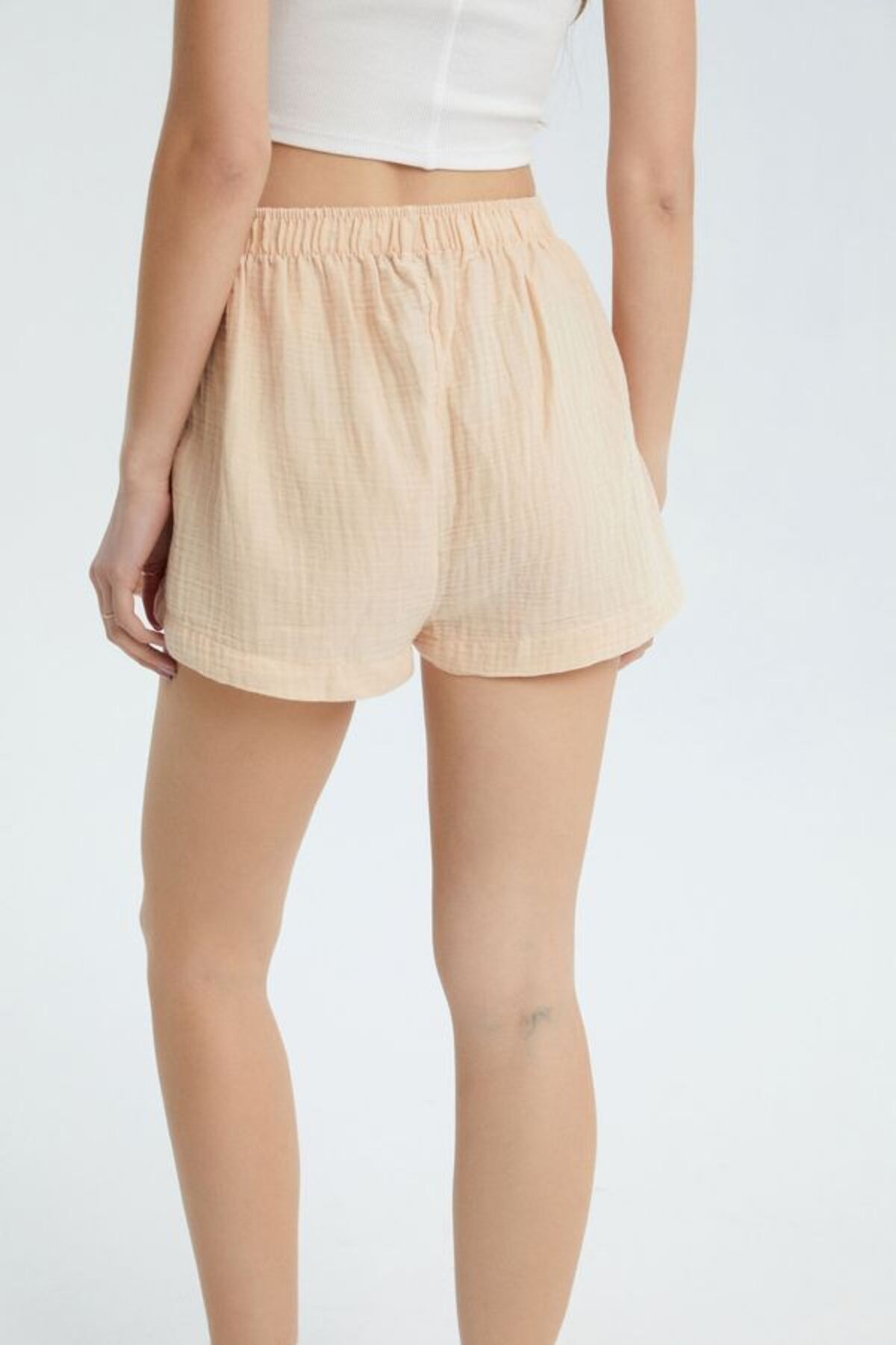 Hiccup-Linen High Waist Elastic Waist Shorts 5