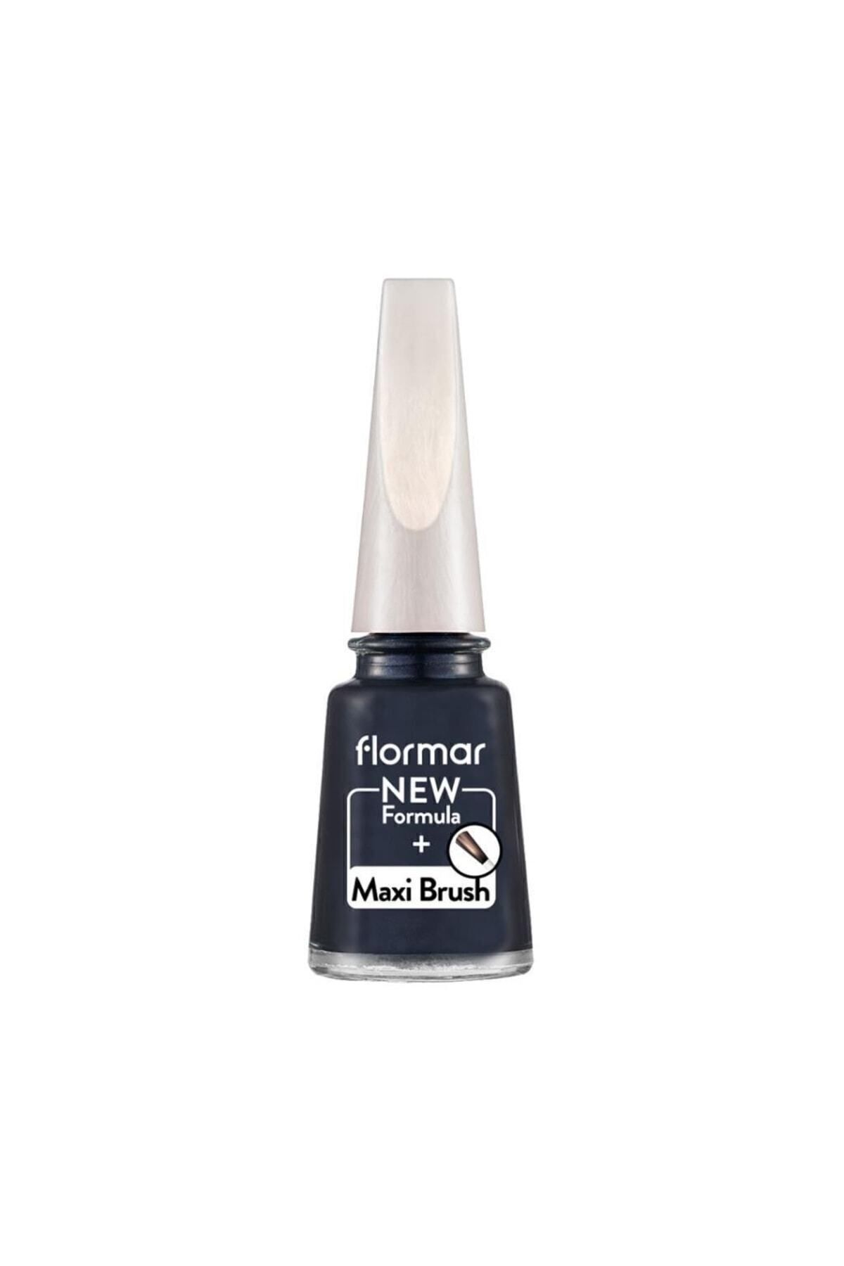 لاک ناخن سفید رنگ ماکسی براش مرواریدی آبی مشکی جدید PL398 Flormar