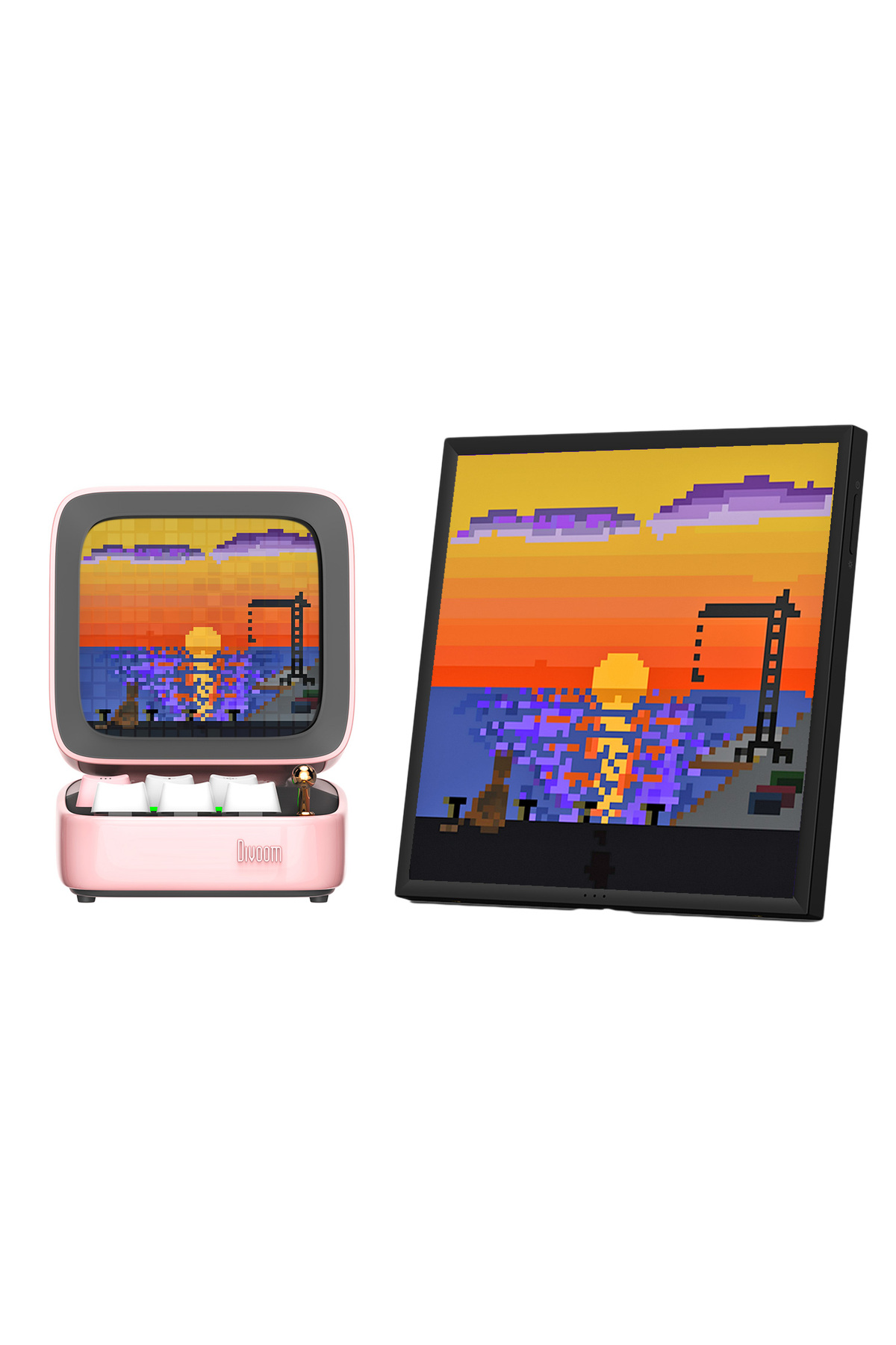 Divoom Ditoo Pro Pembe Bluetooth Hoparlör Ve Pixoo-64 Led Ekran
