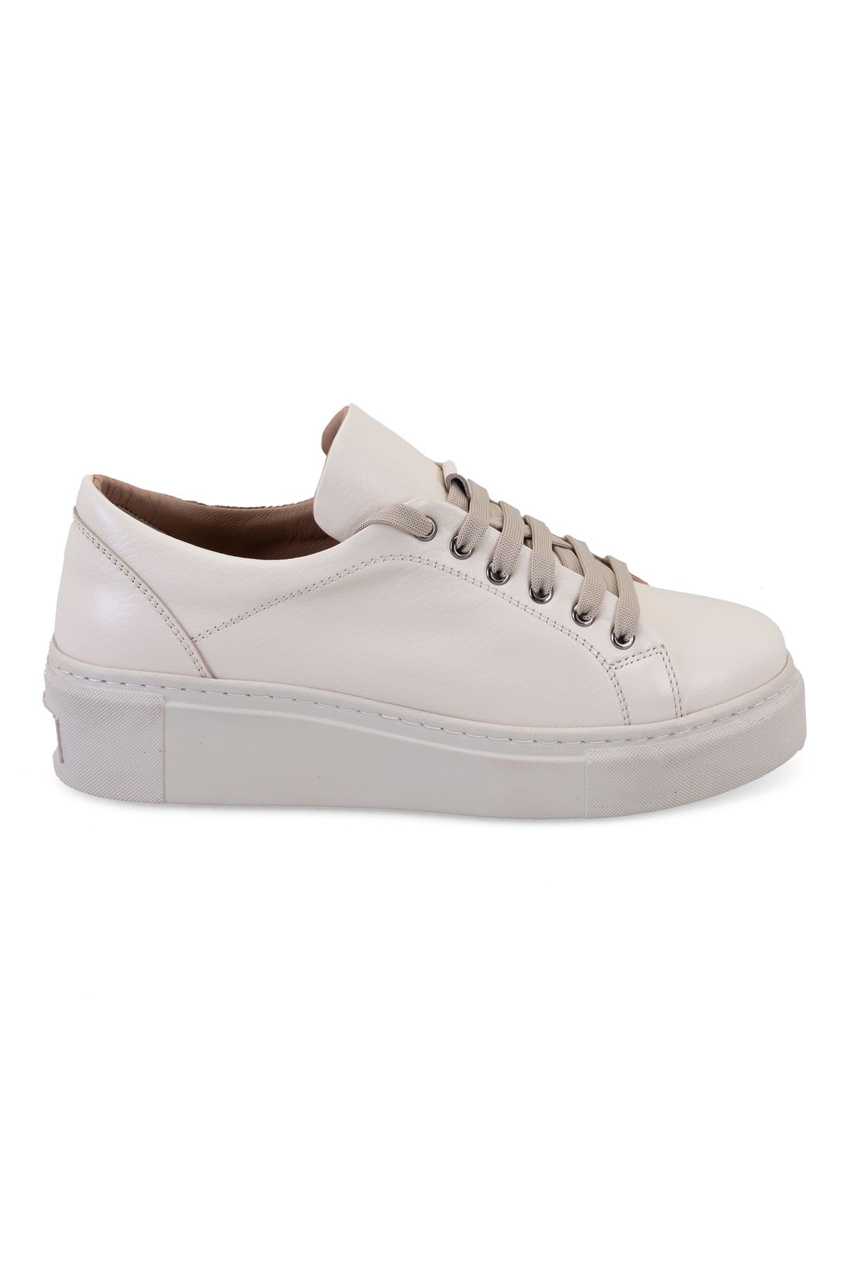 Desa-Edyth Beige Women's Leather Sneakers 2