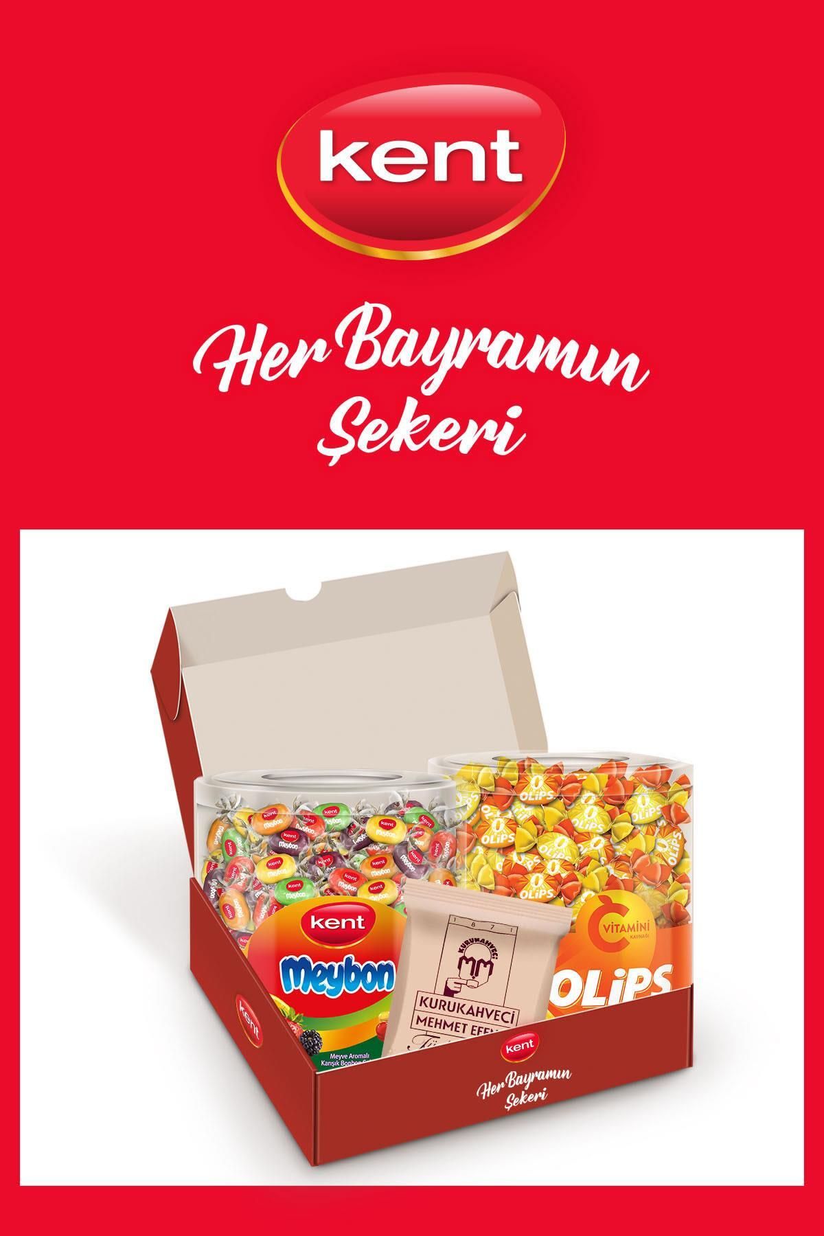 KENT Meybon Mini Meyveli & Olips Limon Portakal Kavanoz Bayram Şekeri- Türk Kahvesi Hediyeli