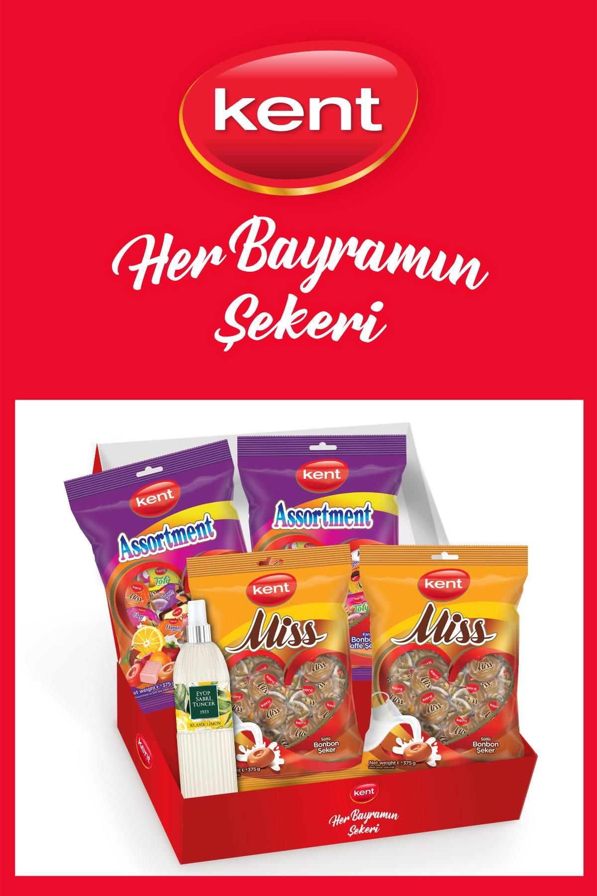 KENT Assortment & Missbonbon Sütlü Bayram Şekeri 4'lü - Eyüp Sabri Tuncer Limon Kolonyası Hediyeli