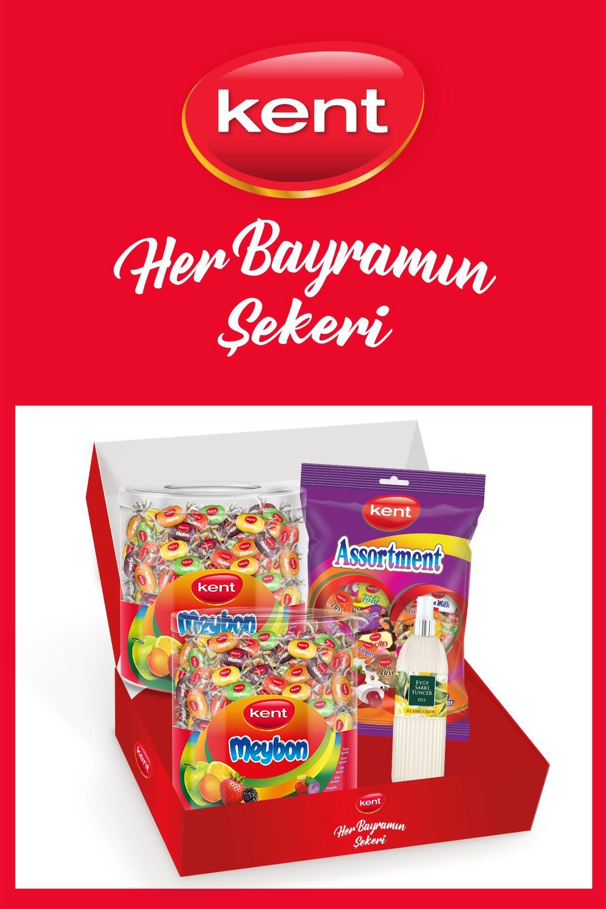 KENT Assortment & Meybon Mini Meyveli Karışık Bayram Şekeri 3'lü - Eyüp Sabri Tuncer Kolonya Hediyel