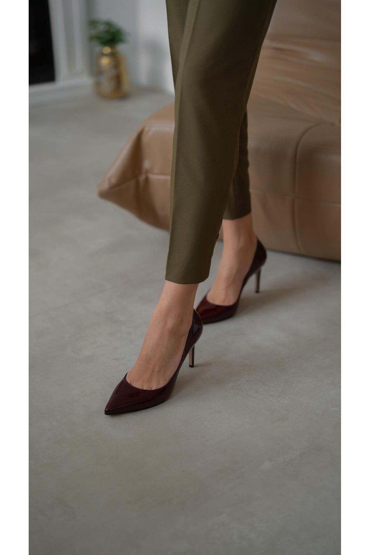 ECENİN BUTİĞİ-Nell Burgundy Patent Leather Stiletto 2