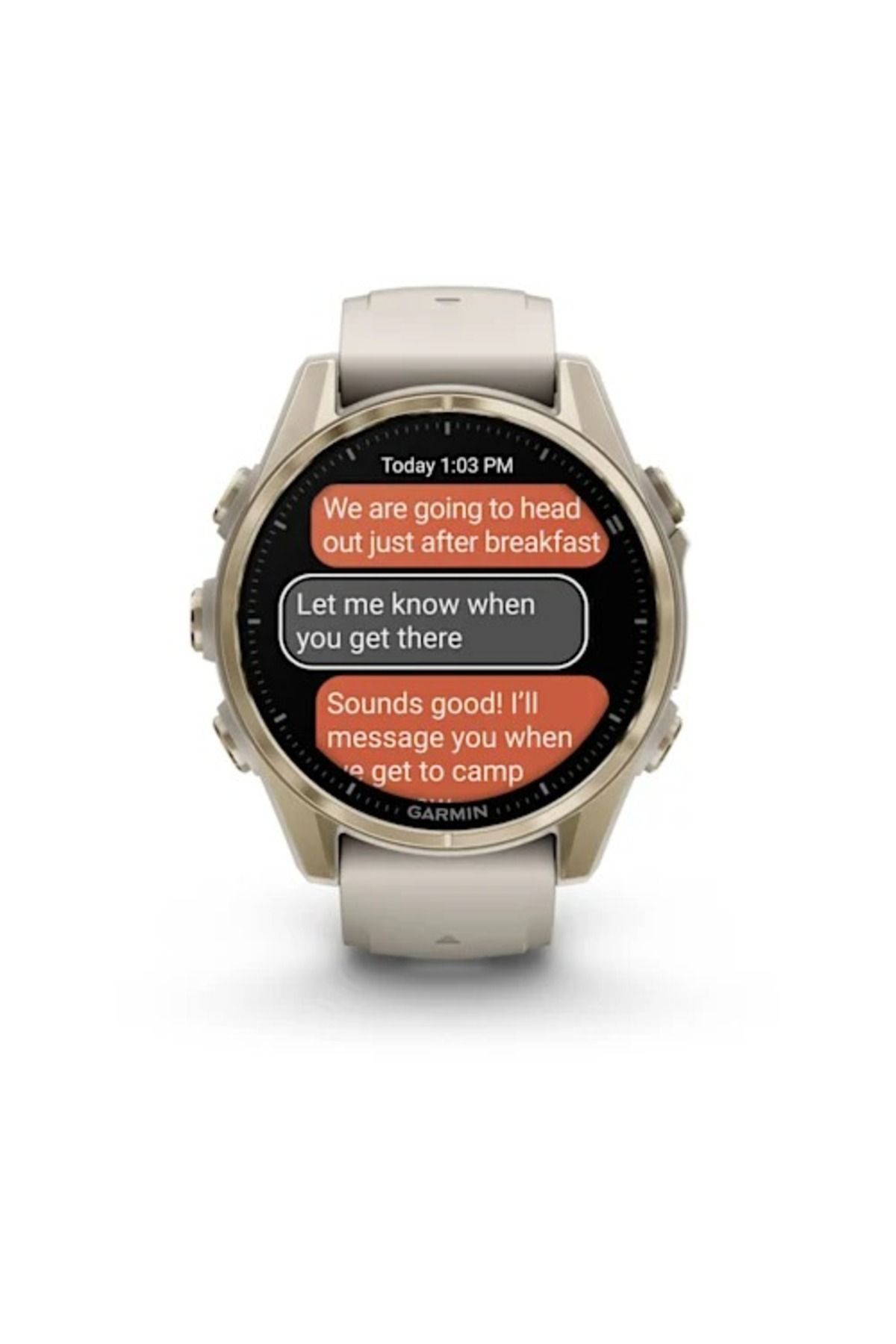 Garmin-GARMIN FENIX 8 - 43 MM, AMOLED, SAPPHIRE SOFT GOLD WITH FOG GRAY/DARK SANDSTONE SILICONE BAND 6