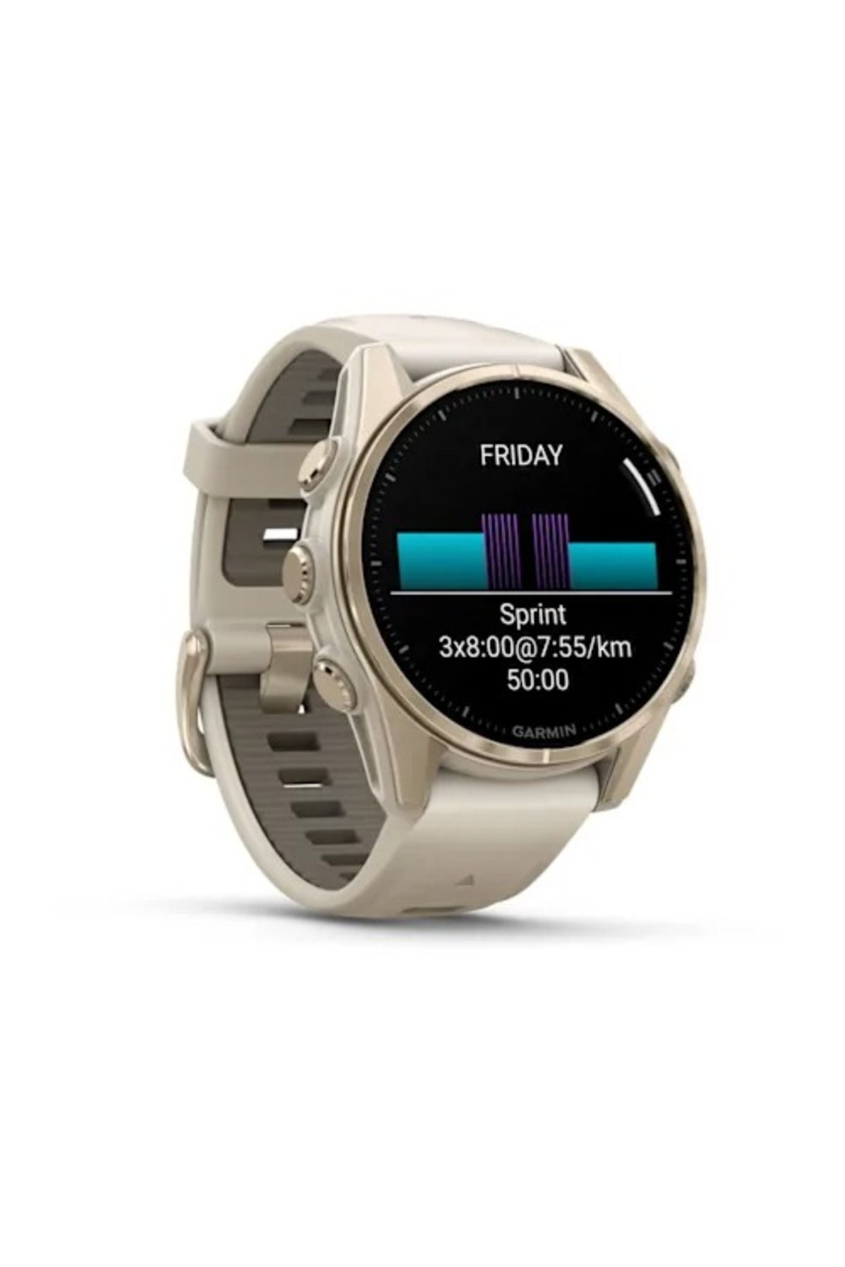 Garmin-GARMIN FENIX 8 - 43 MM, AMOLED, SAPPHIRE SOFT GOLD WITH FOG GRAY/DARK SANDSTONE SILICONE BAND 3