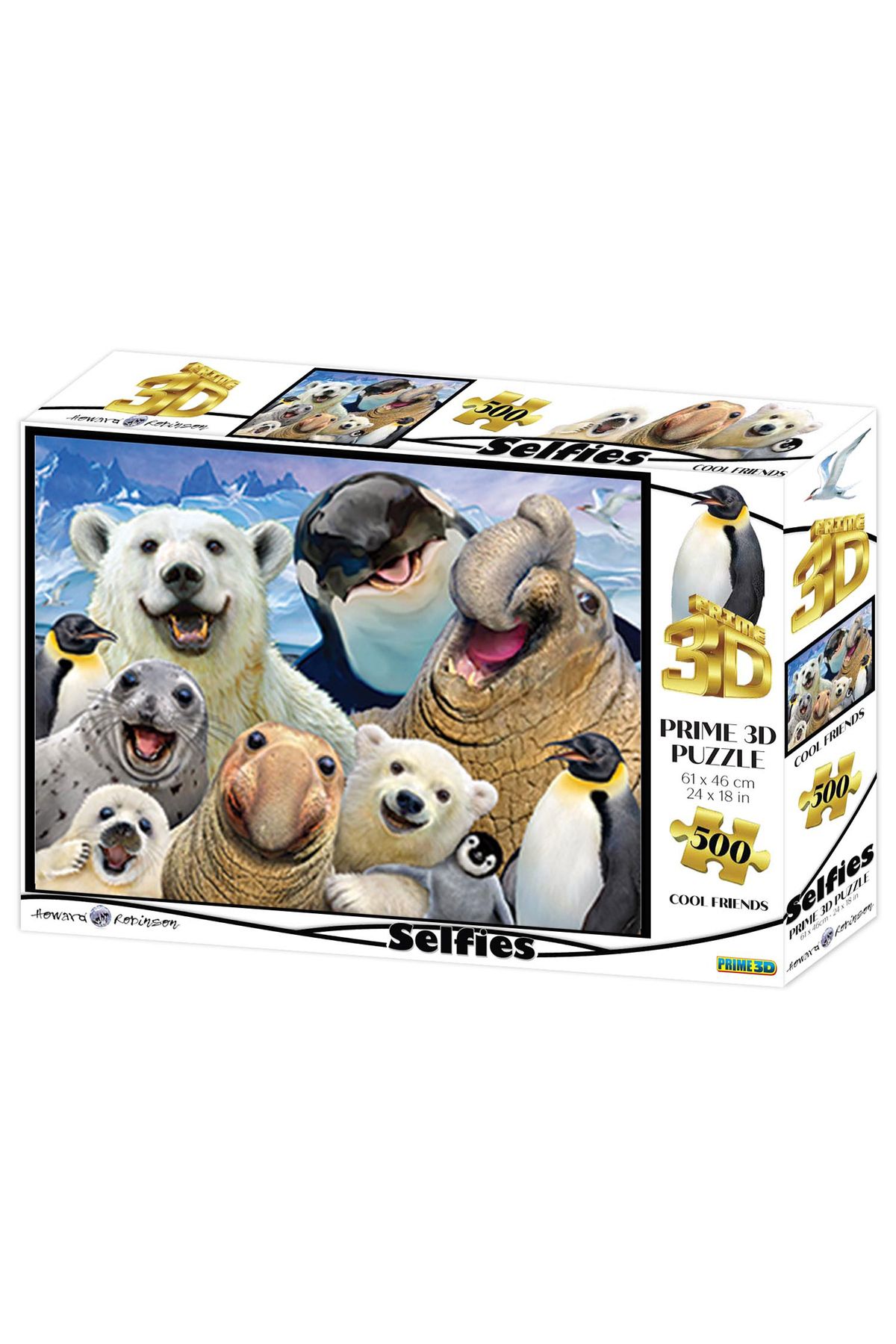 Prime 3D - Kutup Hayvanları Selfie 500 Parça Yetişkin Puzzle 1037