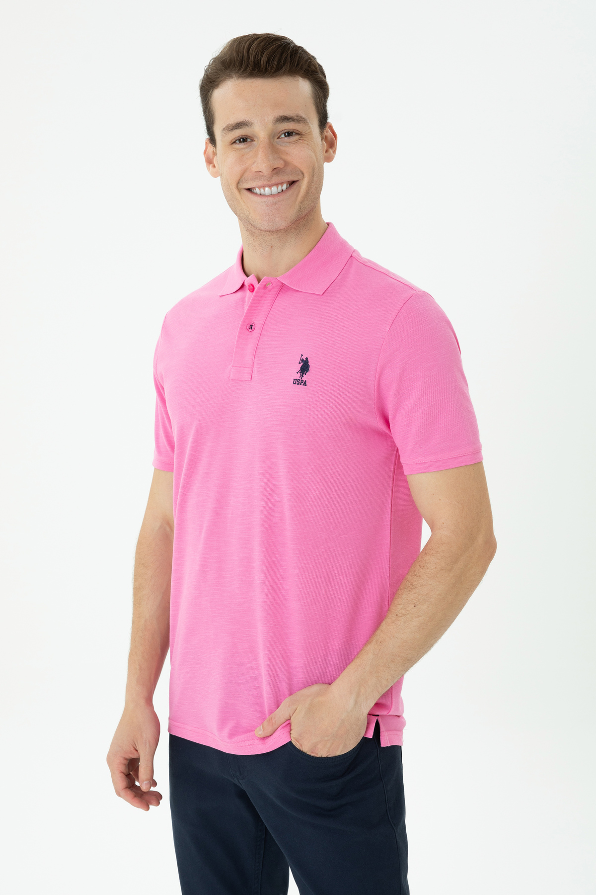 یو اس پولو تی‌شرت صورتی مردانه ۵۰۲۶۳۵۲۰-VR041