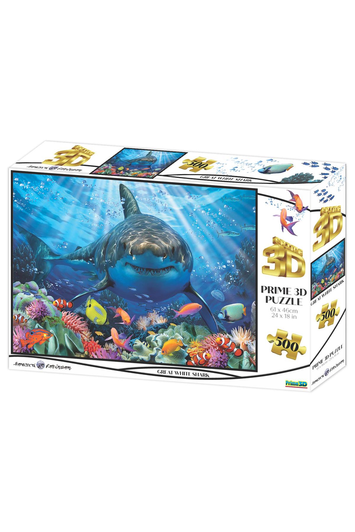 Prime 3D - Büyük Beyaz Köpekbalığı 500 Parça Yetişkin Puzzle 1036
