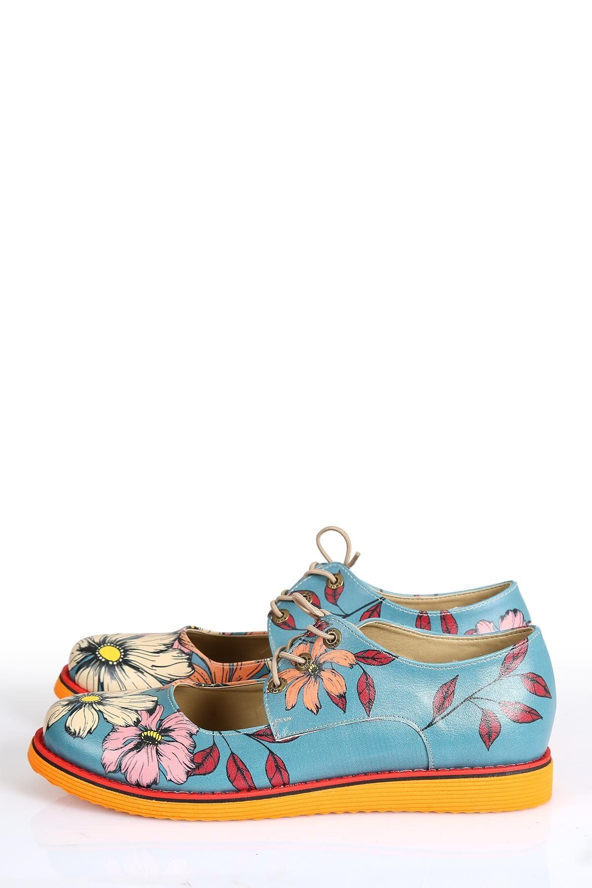 CassidoShoes-Floral Printed Women's Goby Sneakers 025-157 7