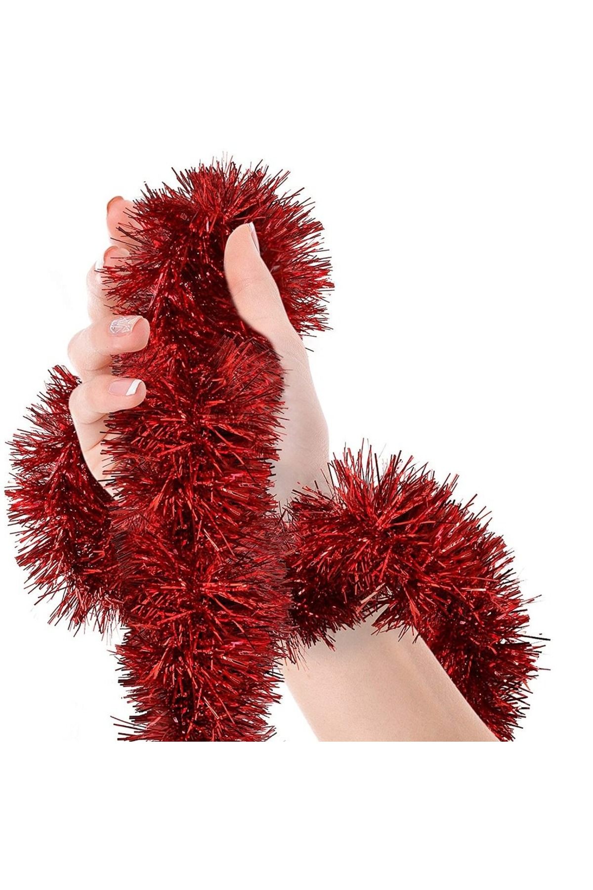 nazeninstoğu-Red Glitter Ornament 2 Meters Length 6 Cm Width - for Party 1