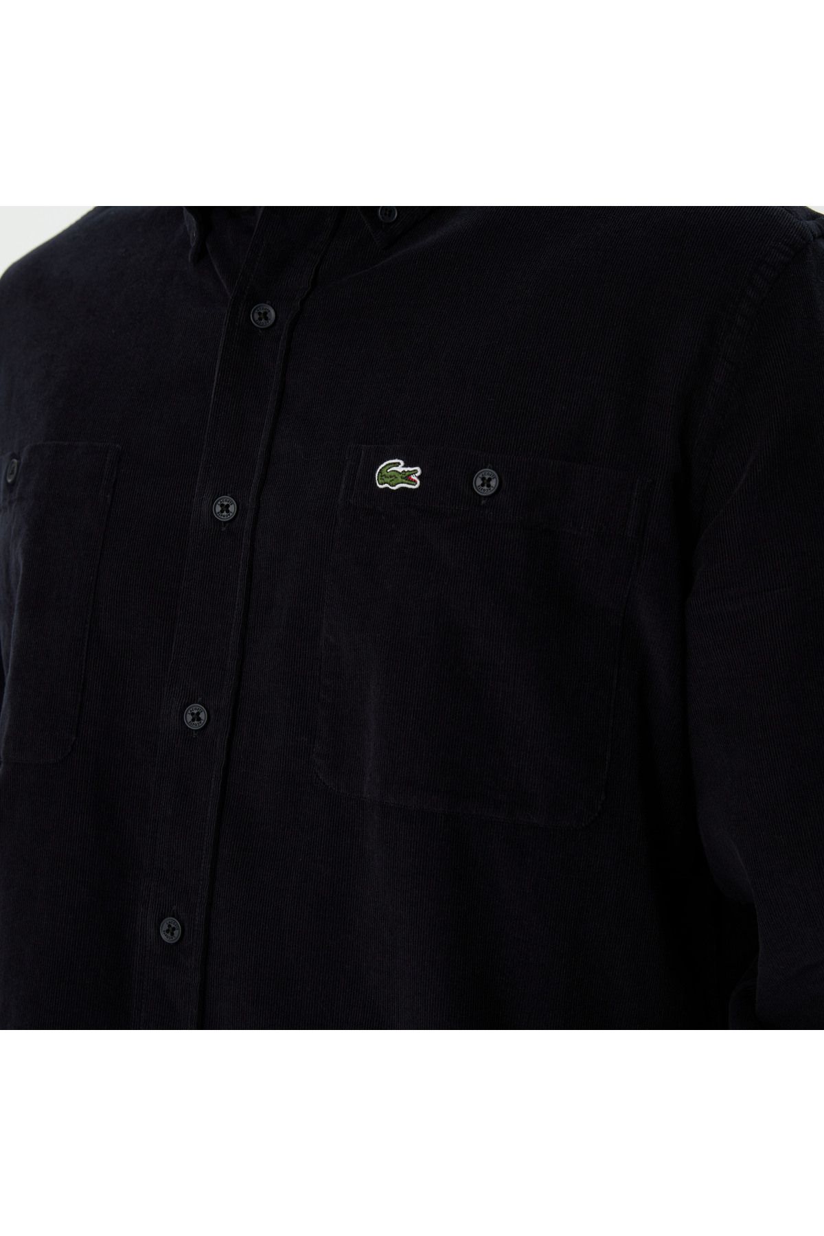 پیراهن / بلوز دکمه دار آبی مردانه رنگ یقه معمولی Lacoste