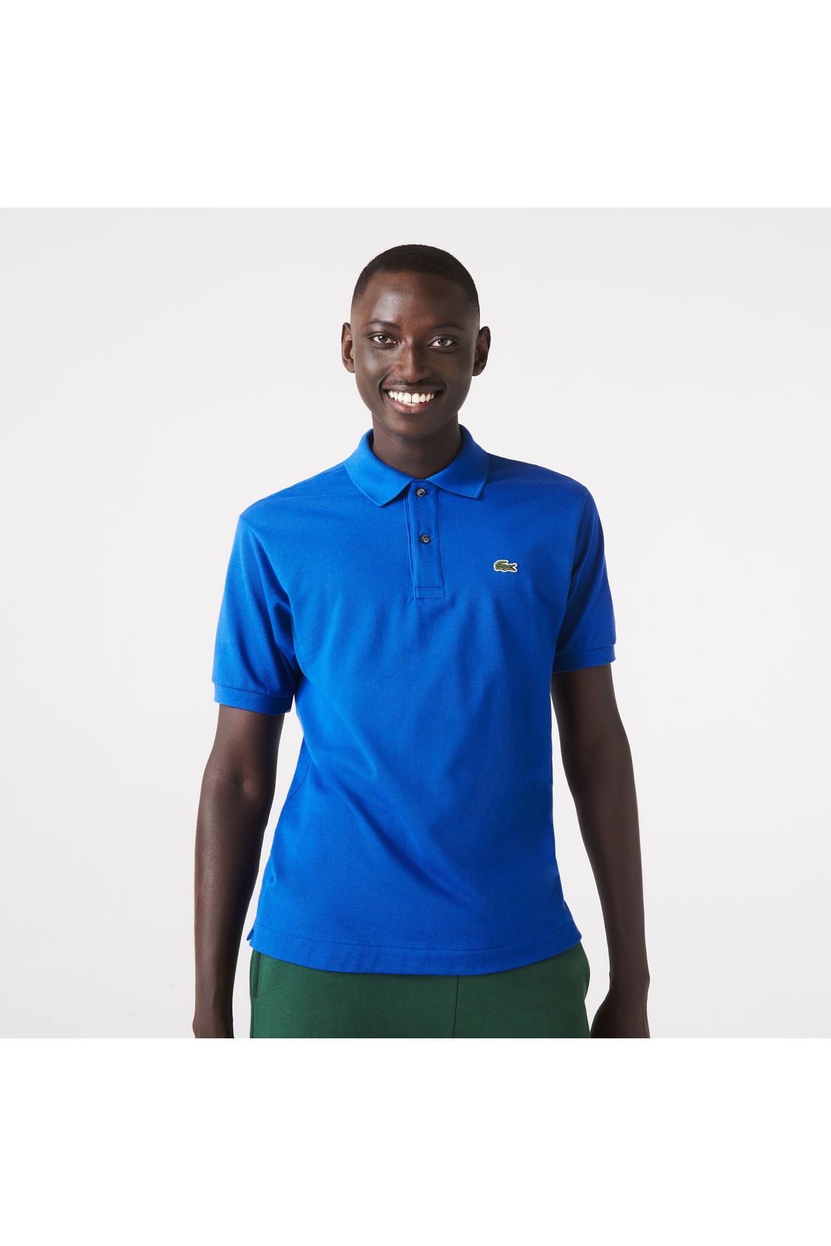 تی شرت یقه پولو آبی مردانه کلاسیک Fit L.12.12 چوگان Lacoste