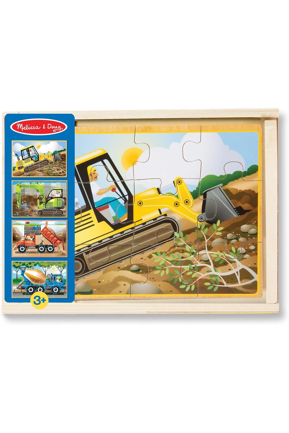 STOREMAX htpshopmx & Doug Ahşap 12x4 Yapboz Seti - İnşaat Araçları str http 1092444