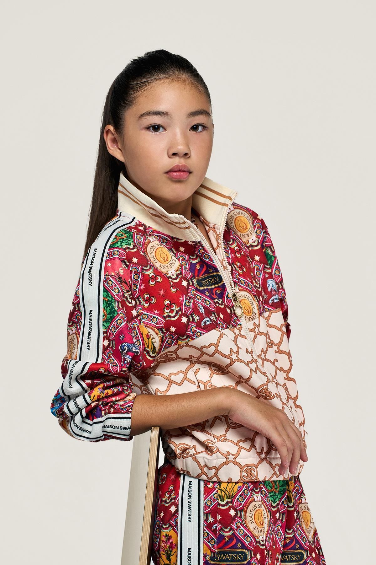 SWATSKY-Bg Store Girl's Print Tracksuit Top 3