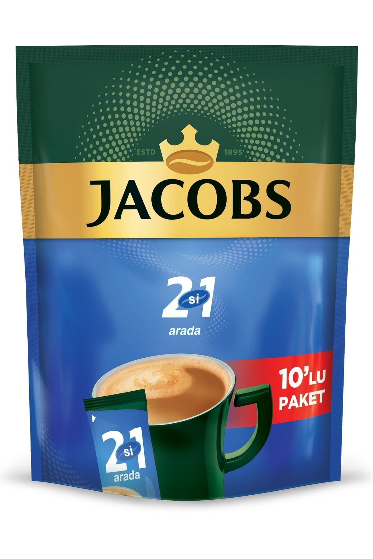 Jacobs 2'si 1 Arada Karışım Kahve 10'lu Paket