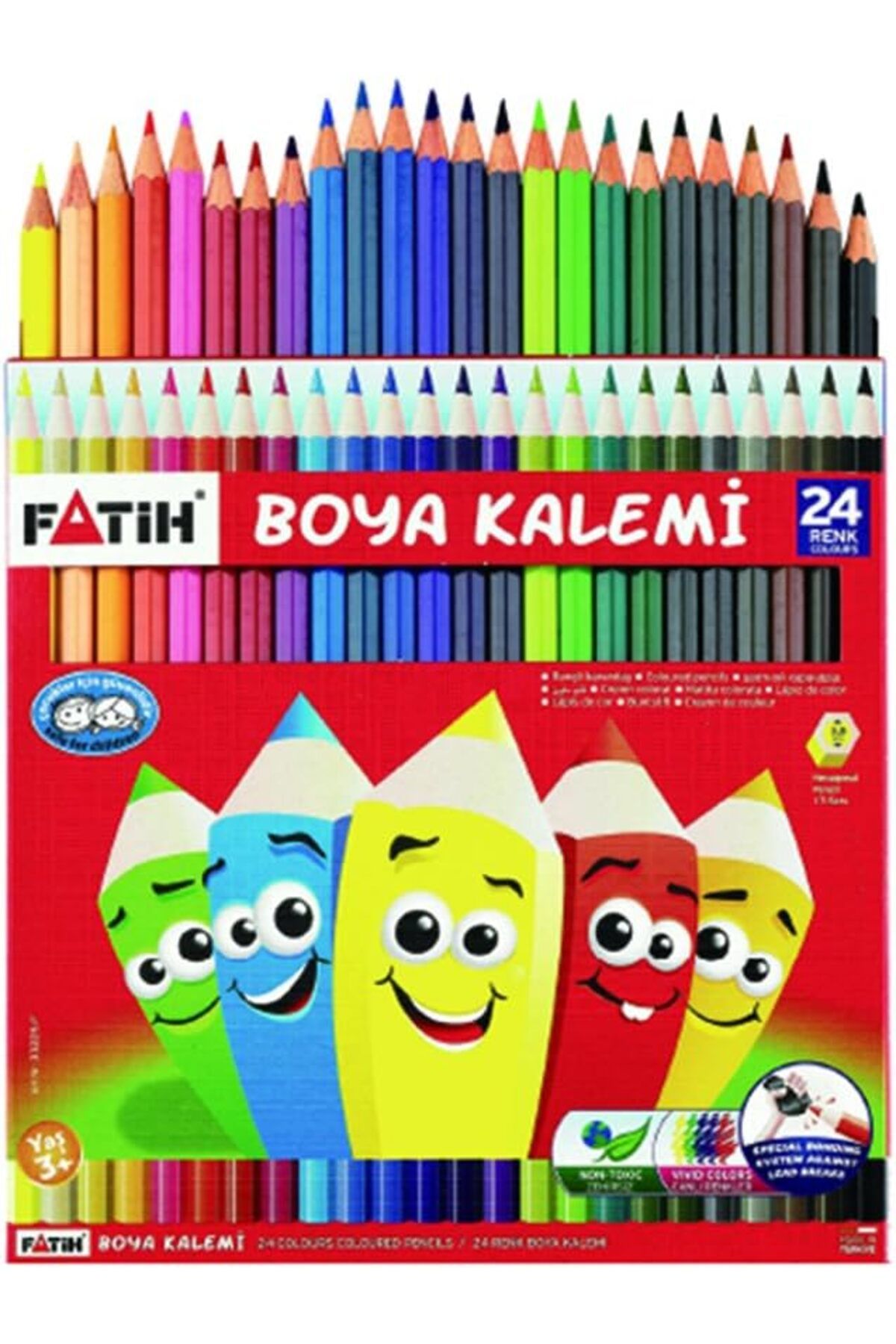 Fatih 24'lü Tam Boy Kuru Boya Karton Kutu / 33225