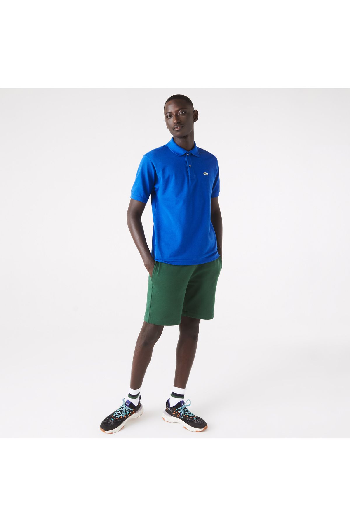 تی شرت یقه پولو آبی مردانه کلاسیک Fit L.12.12 چوگان Lacoste