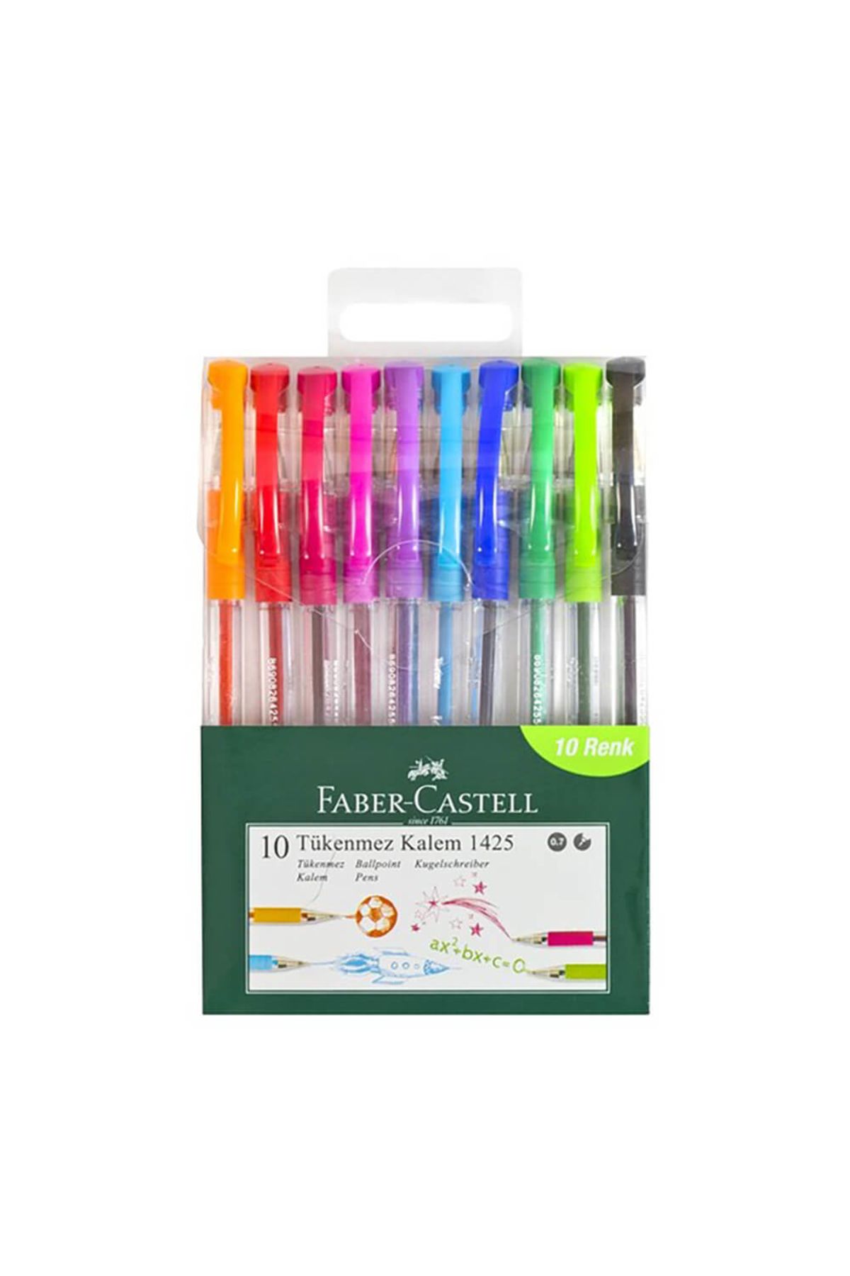 Faber Castell 1425 Tükenmez Kalem 10 Renk Set