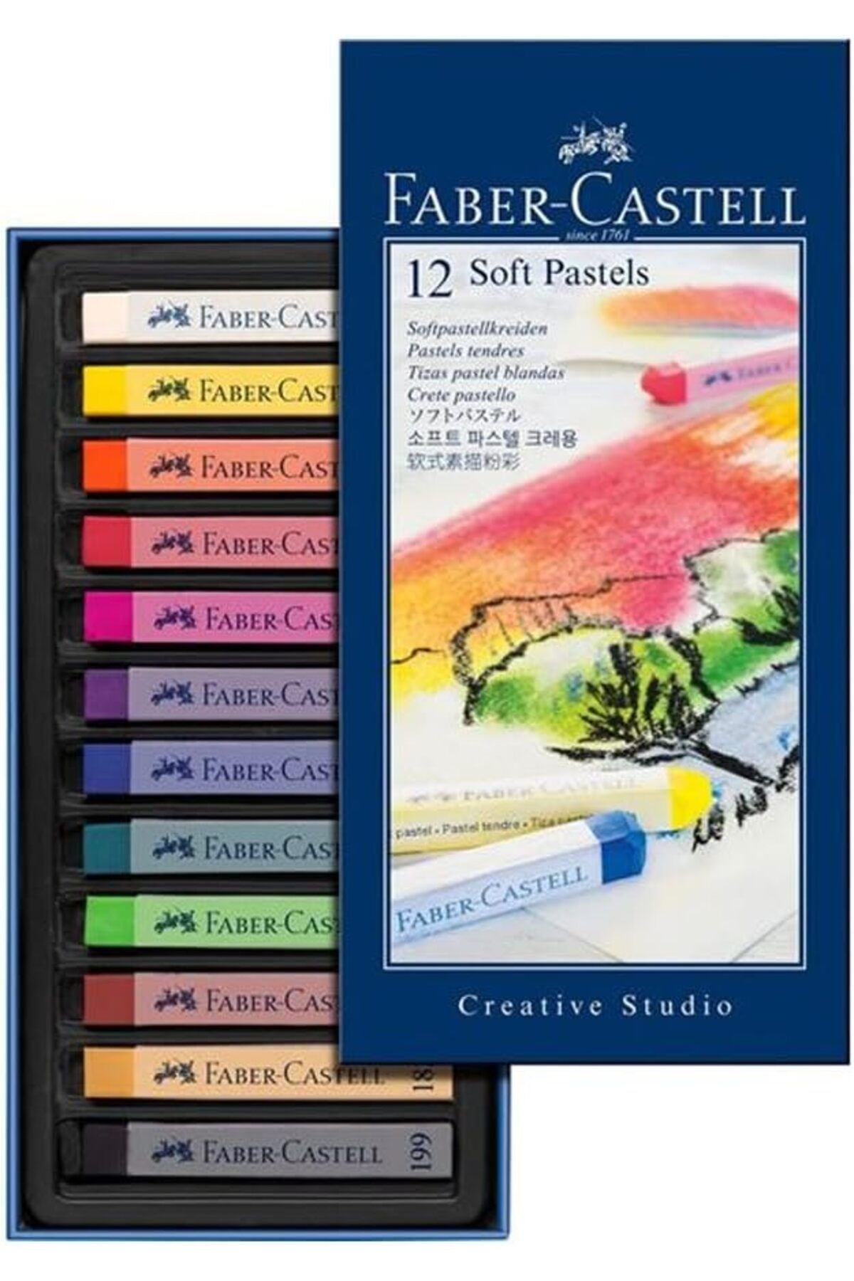 STOREMAX efshopx Creative Studio Toz Pastel Boya (Soft), 12 Renk New Desing 1002192